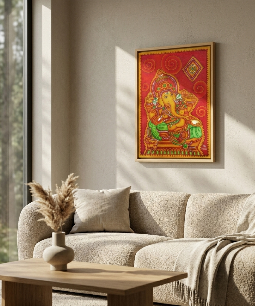Premium Lord Ganesha Canvas Drawing Wall Art | Gallory Hive