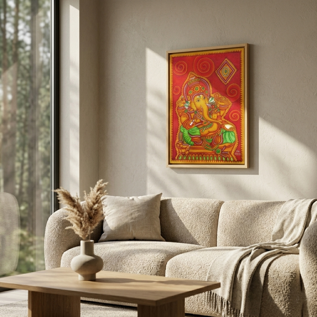 Premium Lord Ganesha Canvas Drawing Wall Art | Gallory Hive