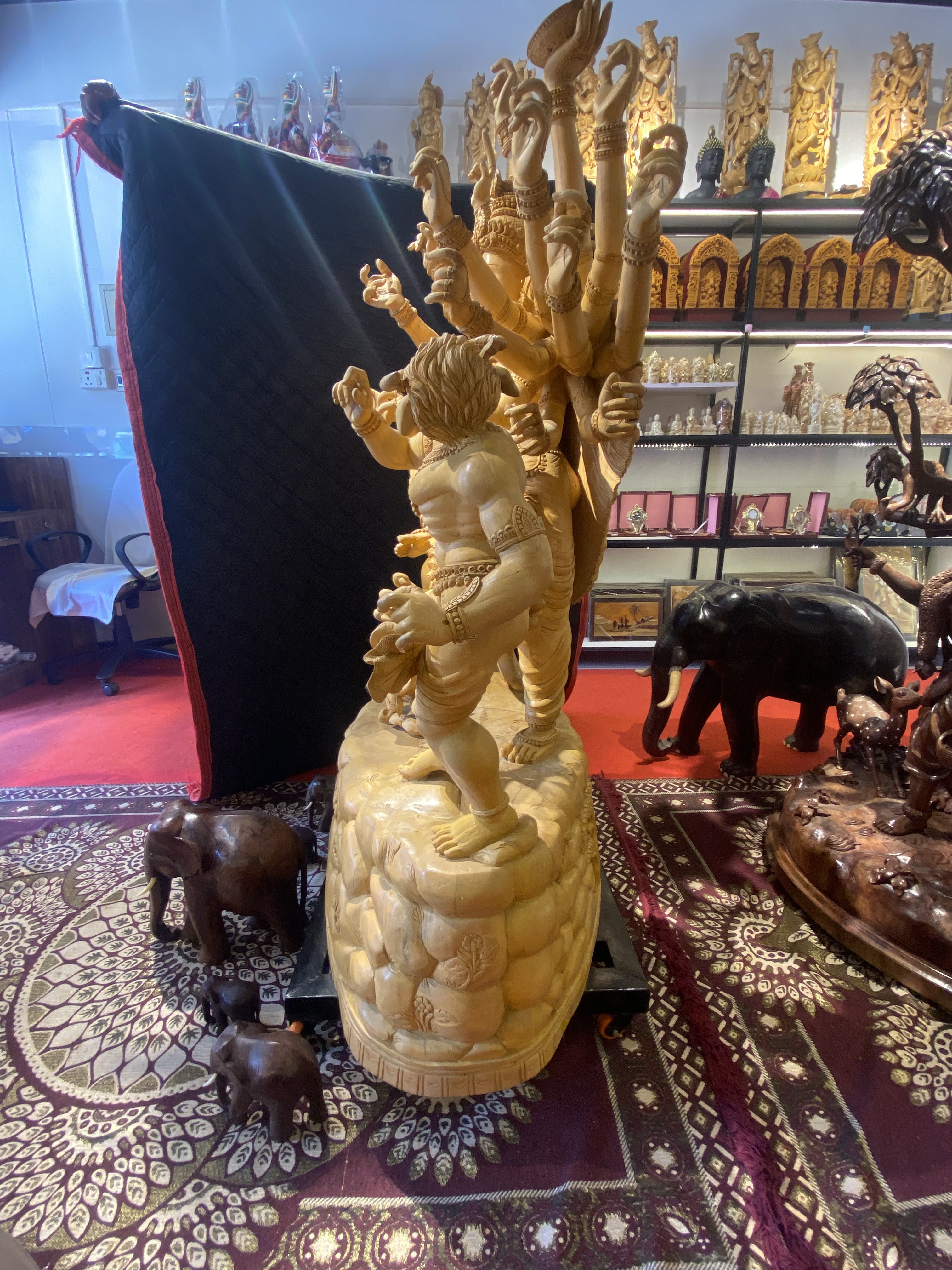 Handcrafted Goddess Durga Wooden Sculpture | Gallory Hive