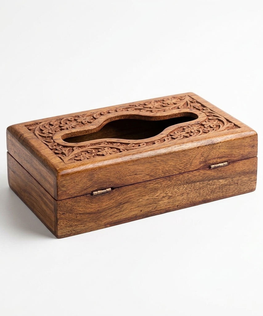 Handcrafted Wooden Tissue Box Holder Case | Gallory Hive