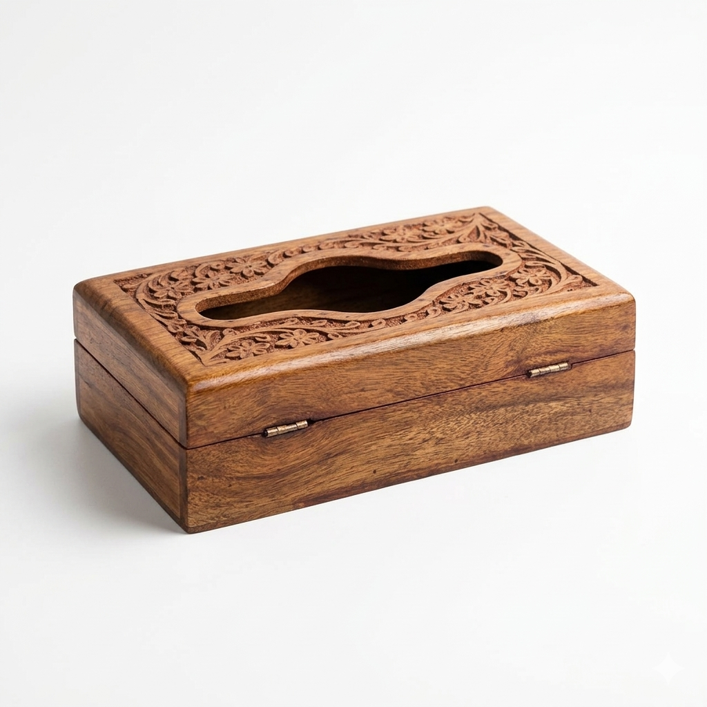 Handcrafted Wooden Tissue Box Holder Case | Gallory Hive