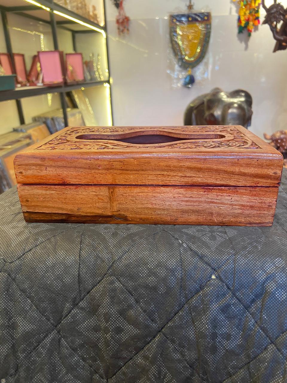 Handcrafted Wooden Tissue Box Holder Case | Gallory Hive