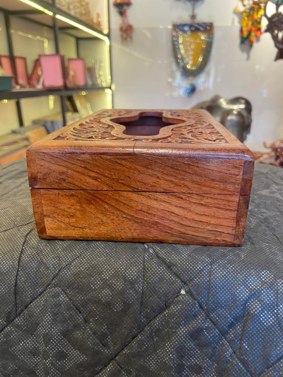 Handcrafted Wooden Tissue Box Holder Case | Gallory Hive