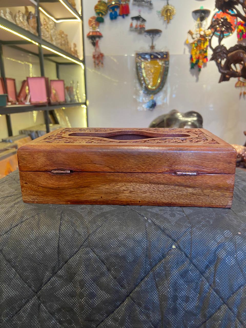 Handcrafted Wooden Tissue Box Holder Case | Gallory Hive