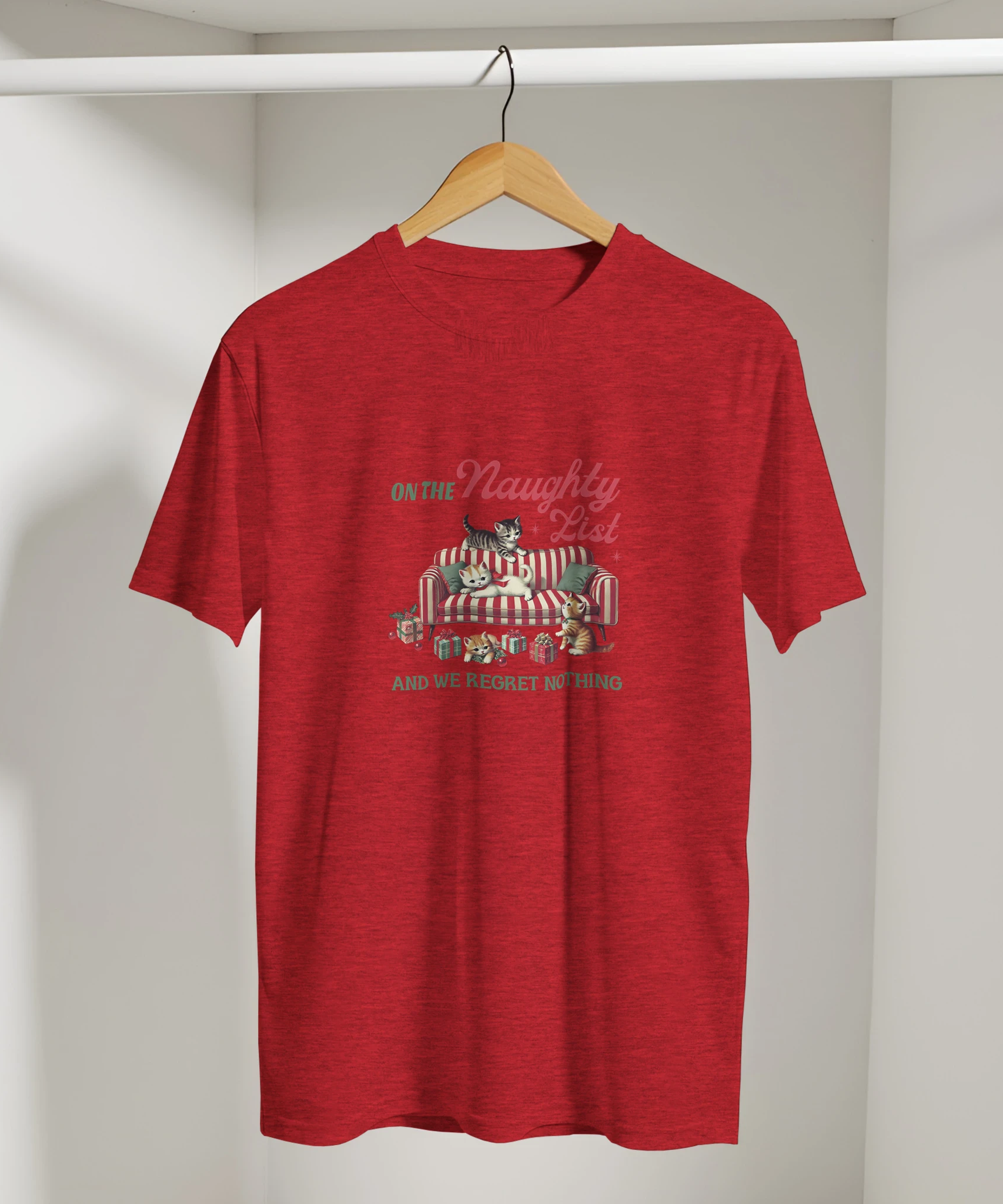Retro Naughty Kittens Christmas Tee | Gallory Hive