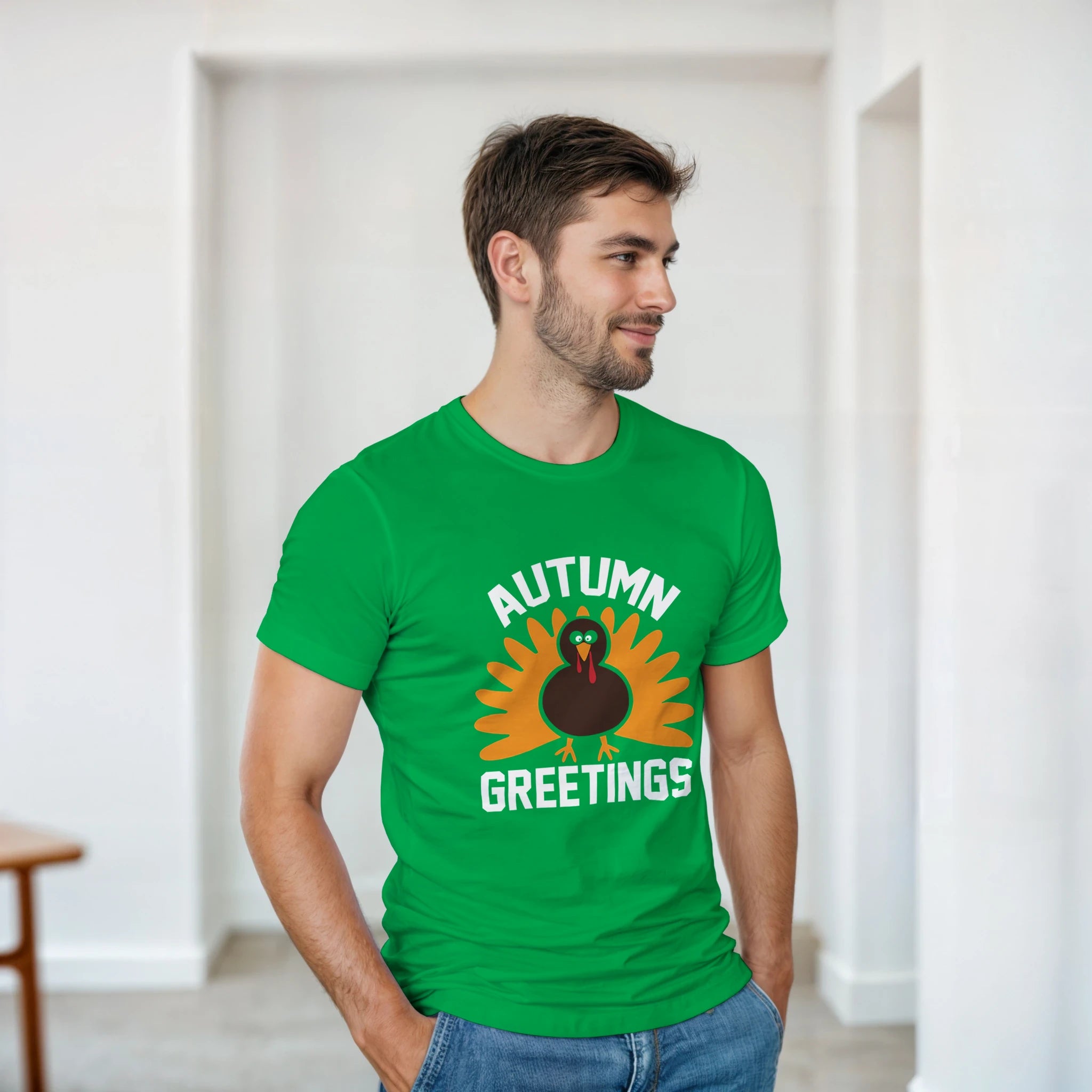 Autumn Greetings Turkey T-Shirt – Unisex Fall Tee | Gallory Hive