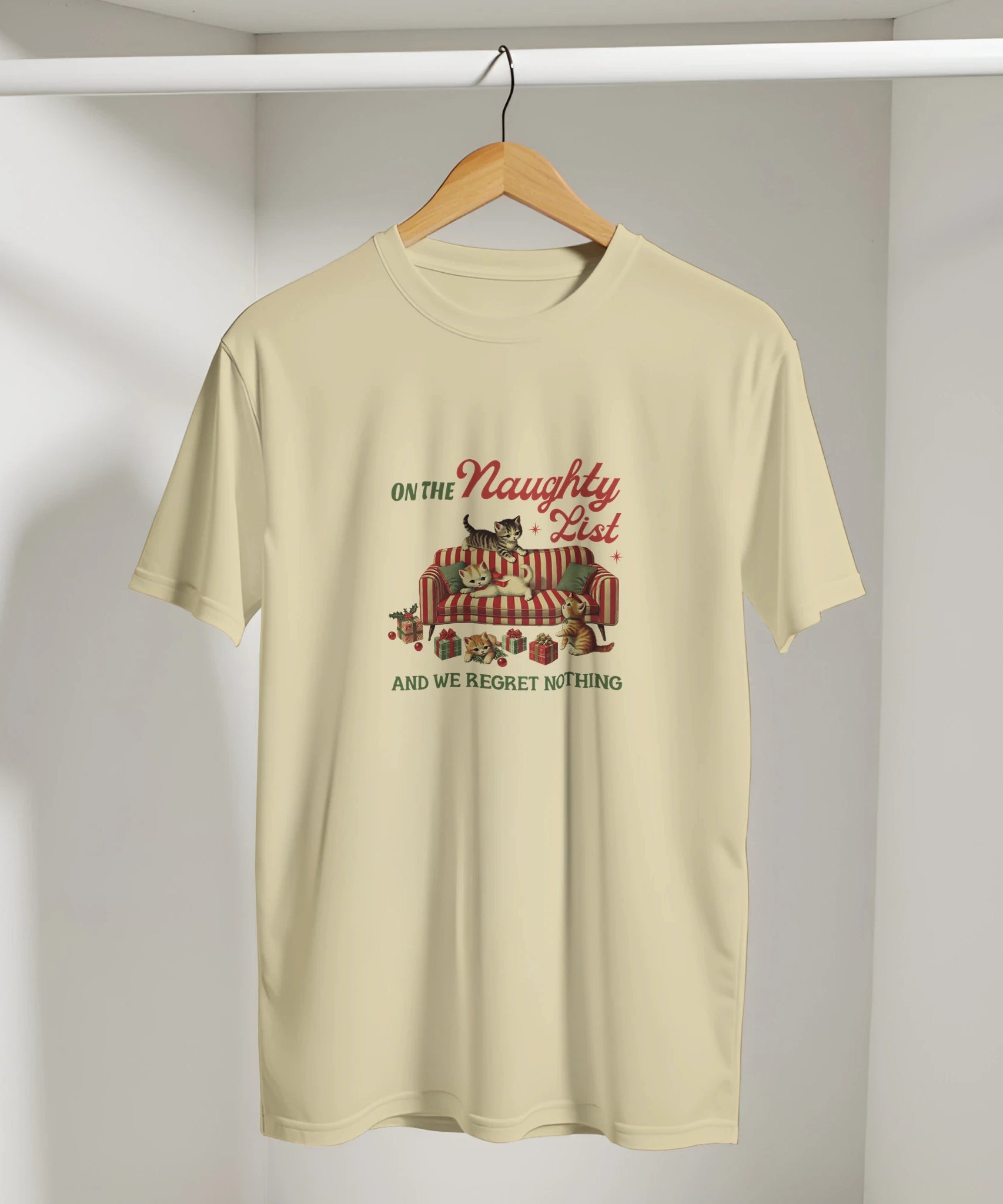 Retro Naughty Kittens Christmas Tee | Gallory Hive