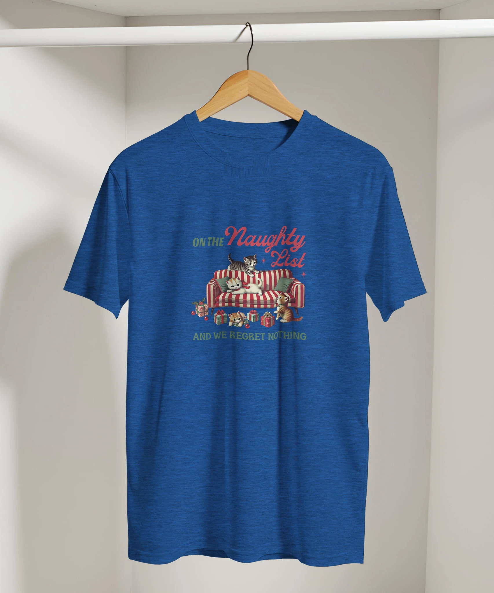 Retro Naughty Kittens Christmas Tee | Gallory Hive
