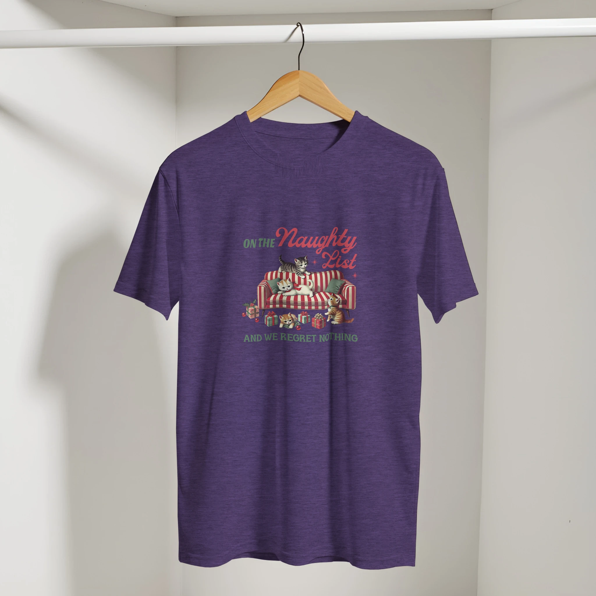 Retro Naughty Kittens Christmas Tee | Gallory Hive