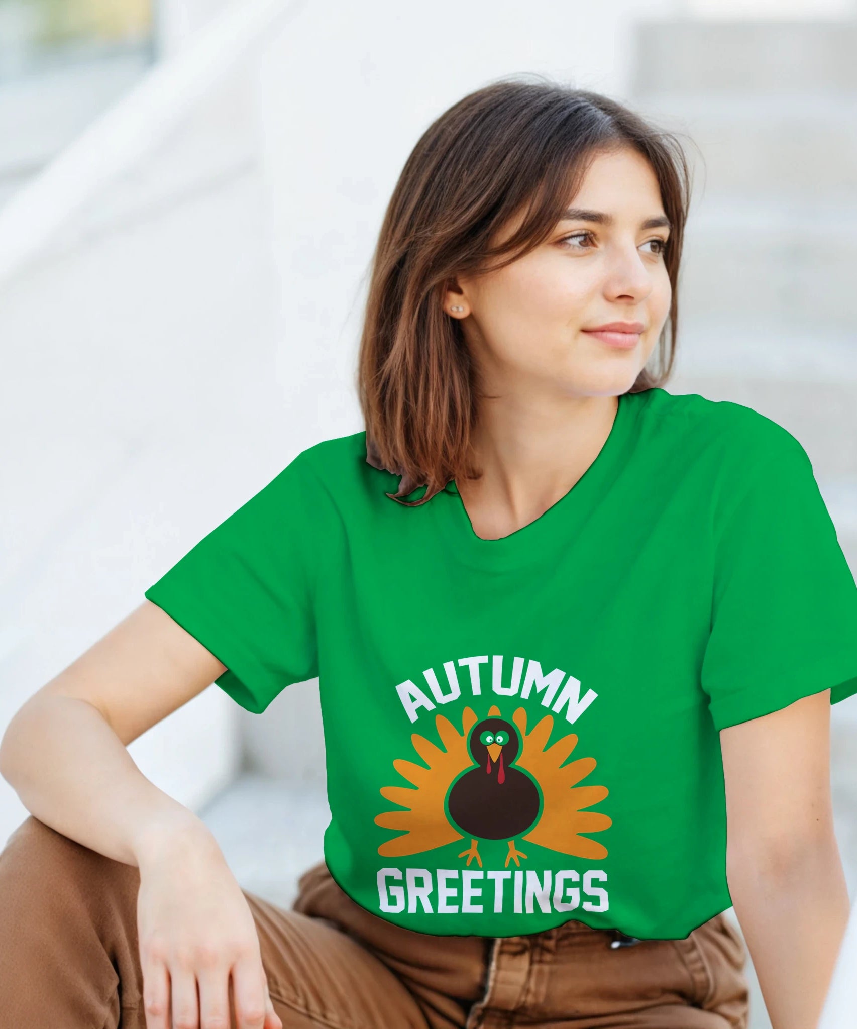 Autumn Greetings Turkey T-Shirt – Unisex Fall Tee | Gallory Hive