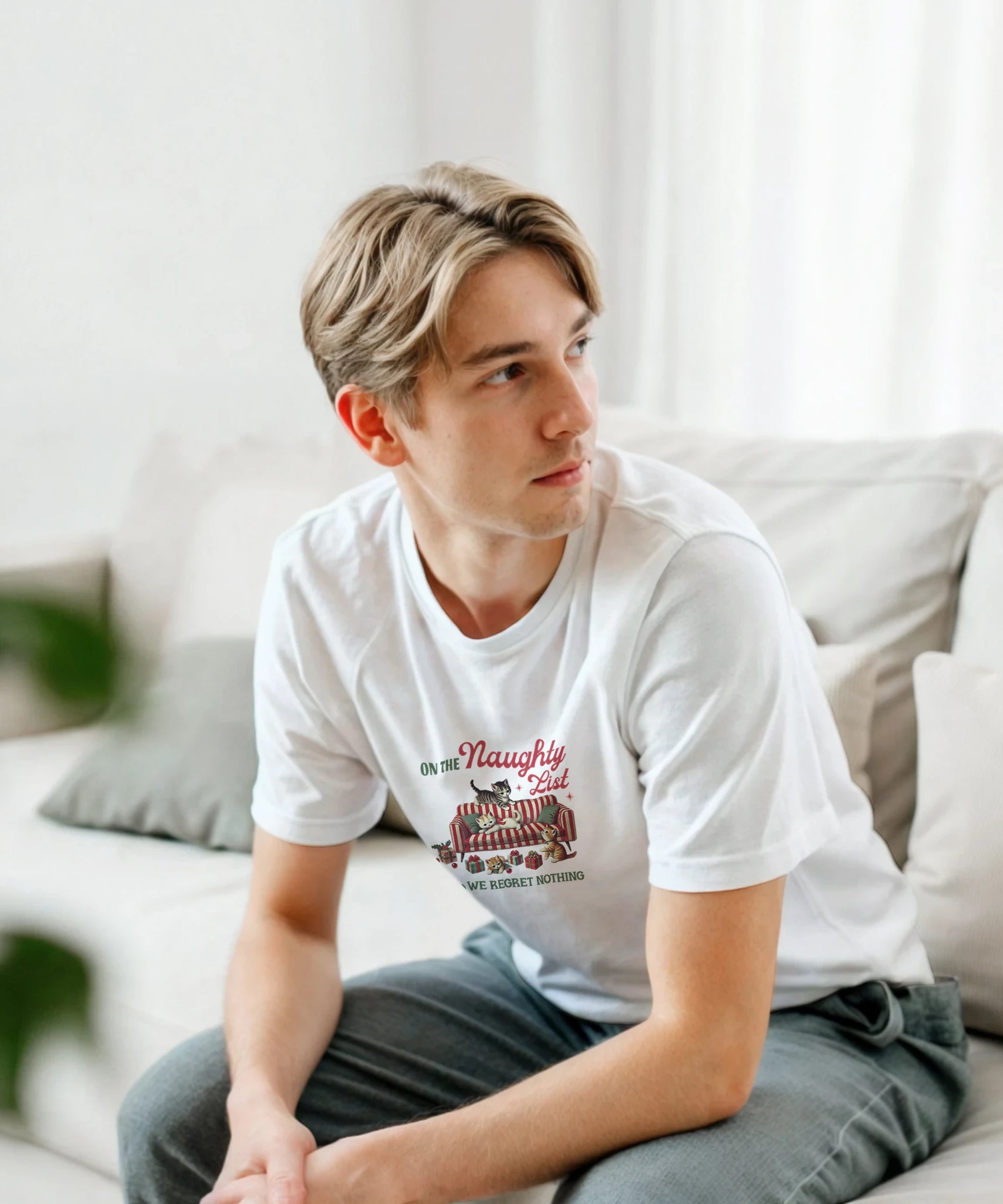 Retro Naughty Kittens Christmas Tee | Gallory Hive