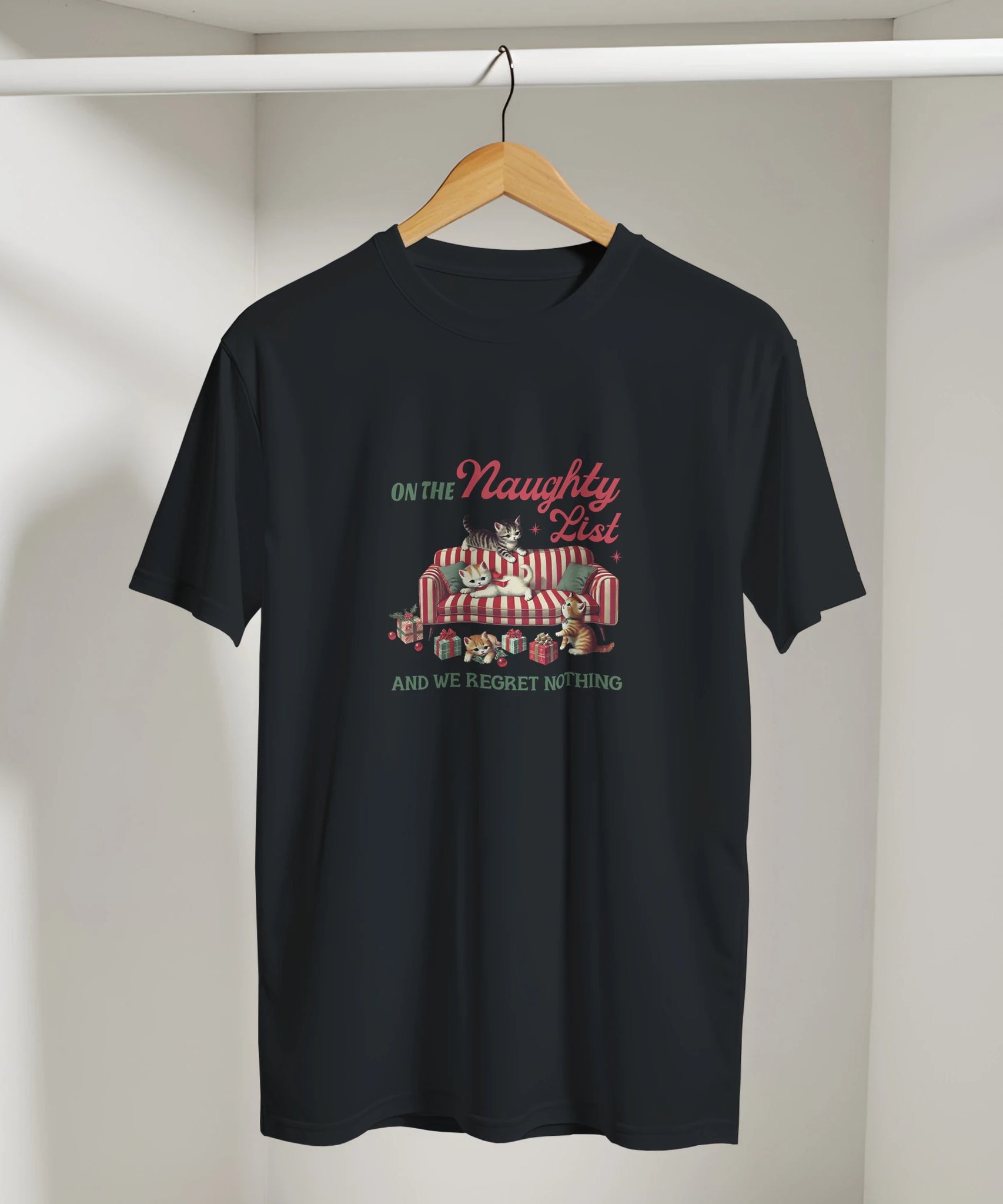 Retro Naughty Kittens Christmas Tee | Gallory Hive