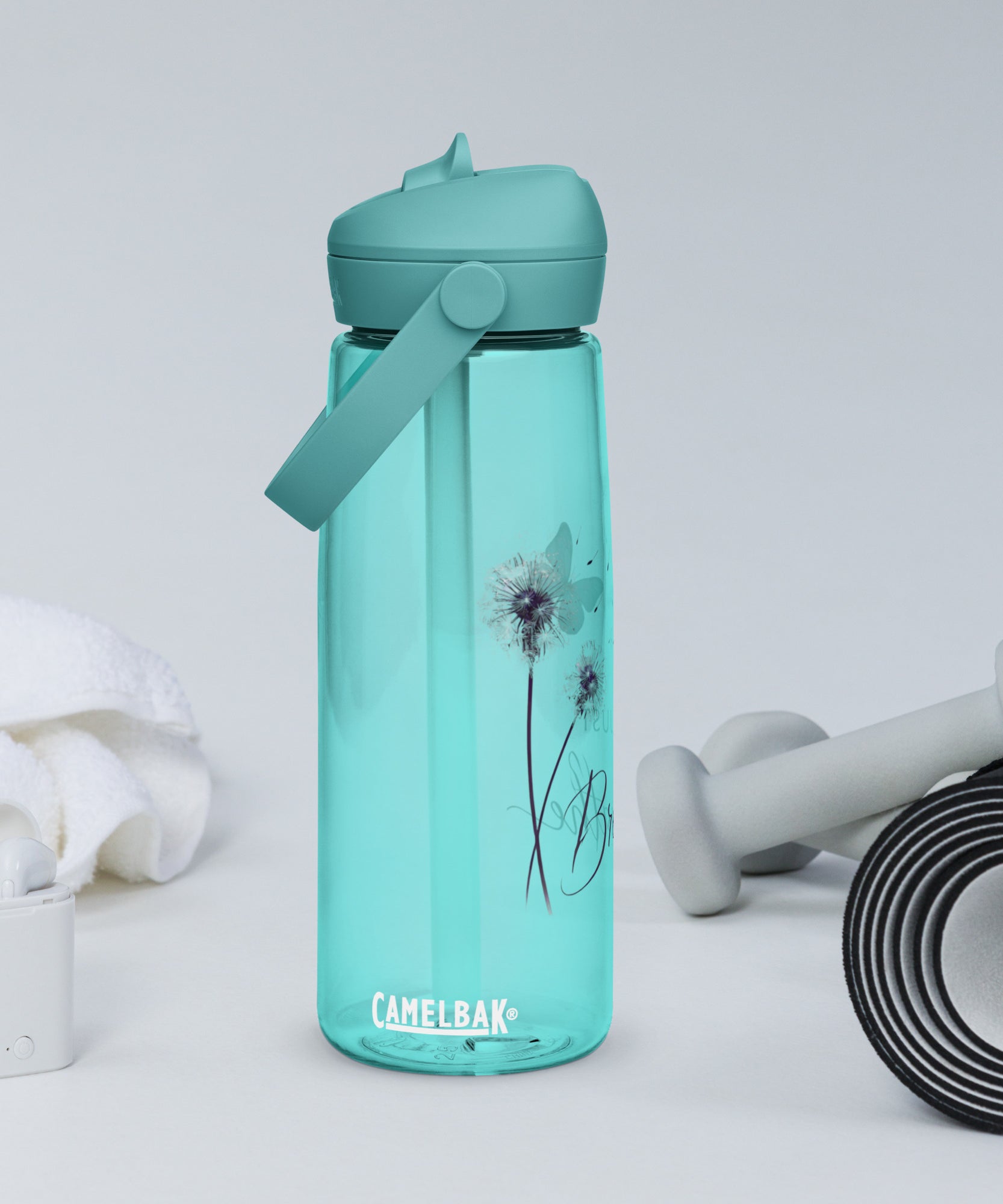 Just Breathe Flip Straw Water Bottle | Gallory Hive
