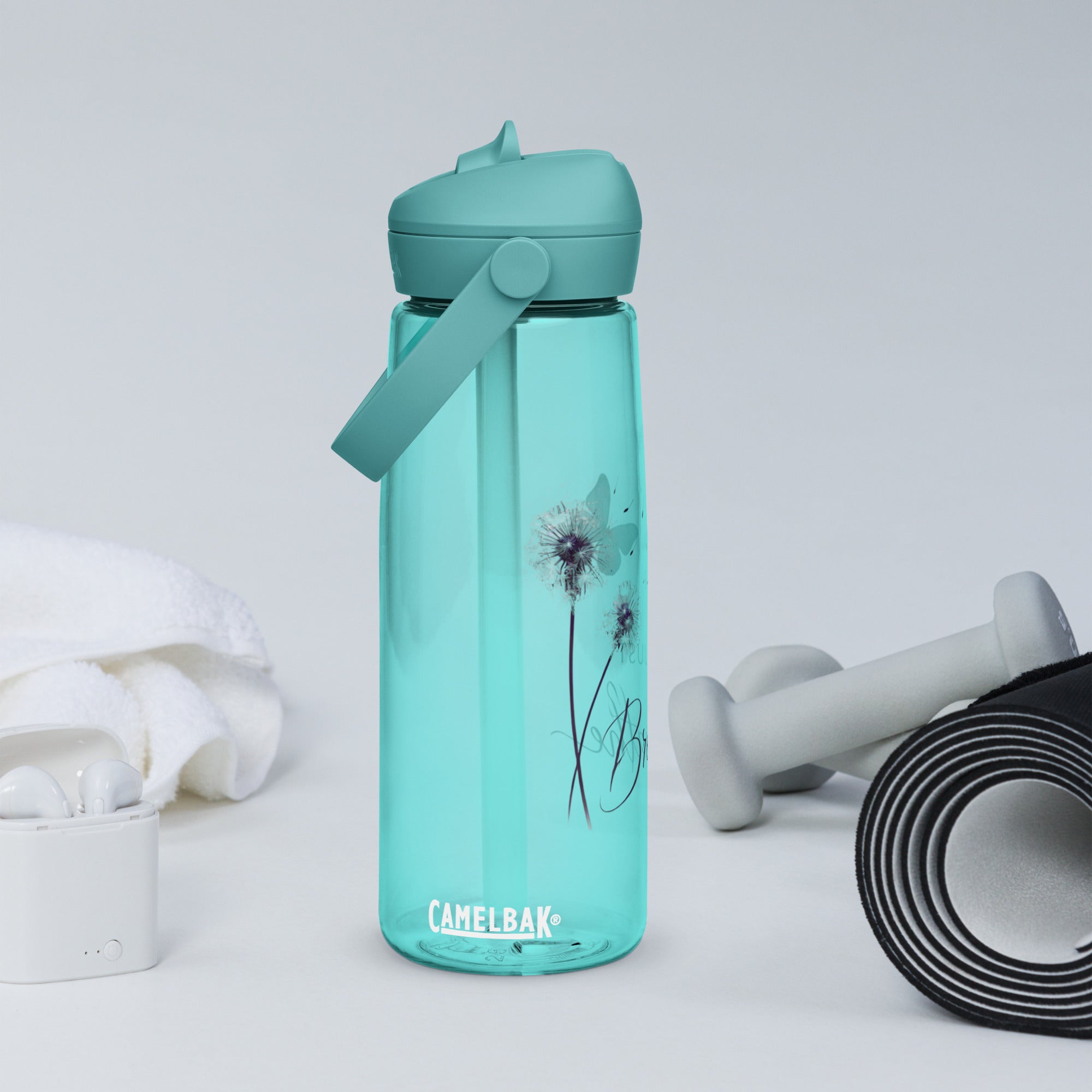 Just Breathe Flip Straw Water Bottle | Gallory Hive