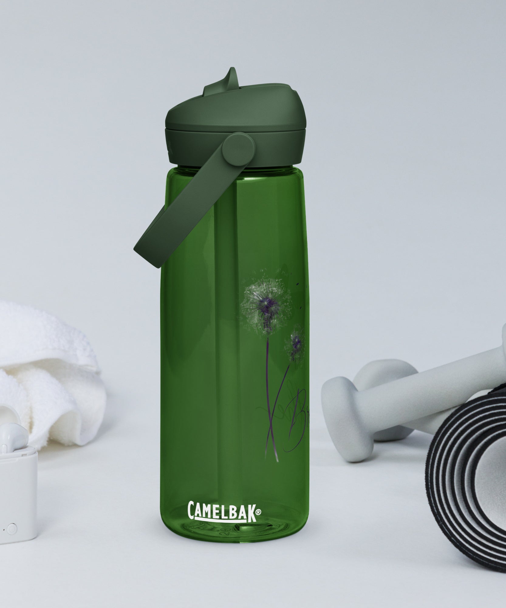 Just Breathe Flip Straw Water Bottle | Gallory Hive