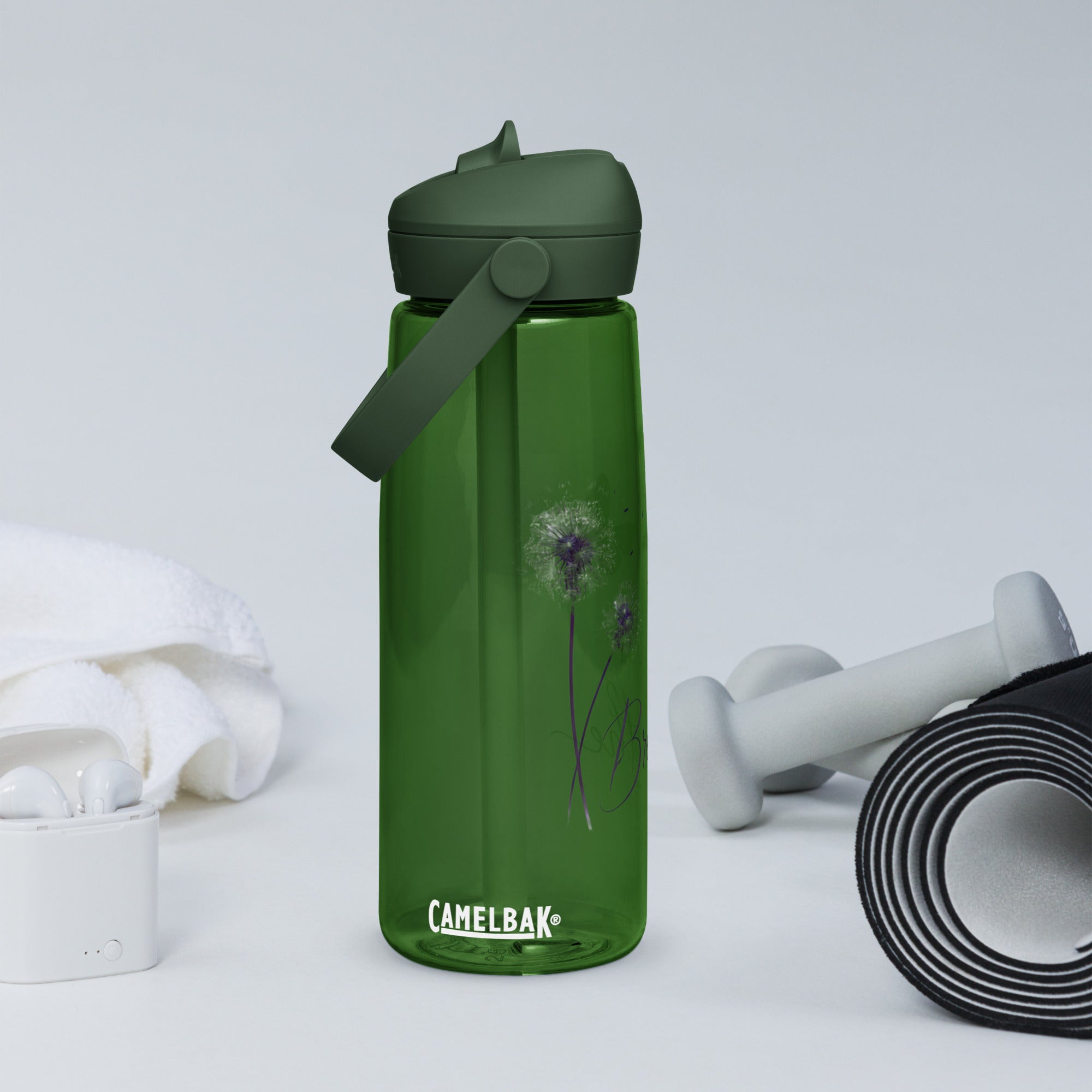 Just Breathe Flip Straw Water Bottle | Gallory Hive