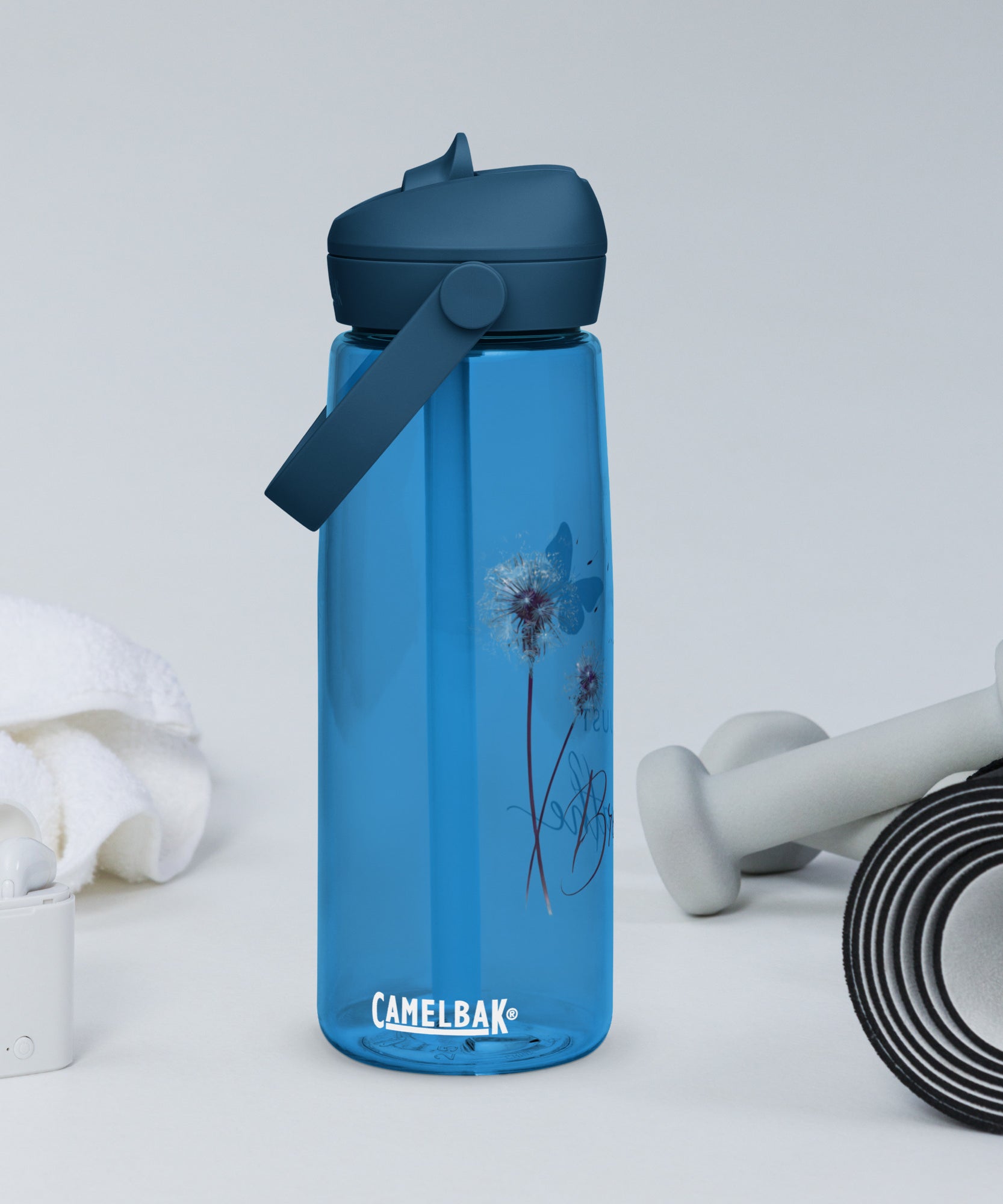 Just Breathe Flip Straw Water Bottle | Gallory Hive