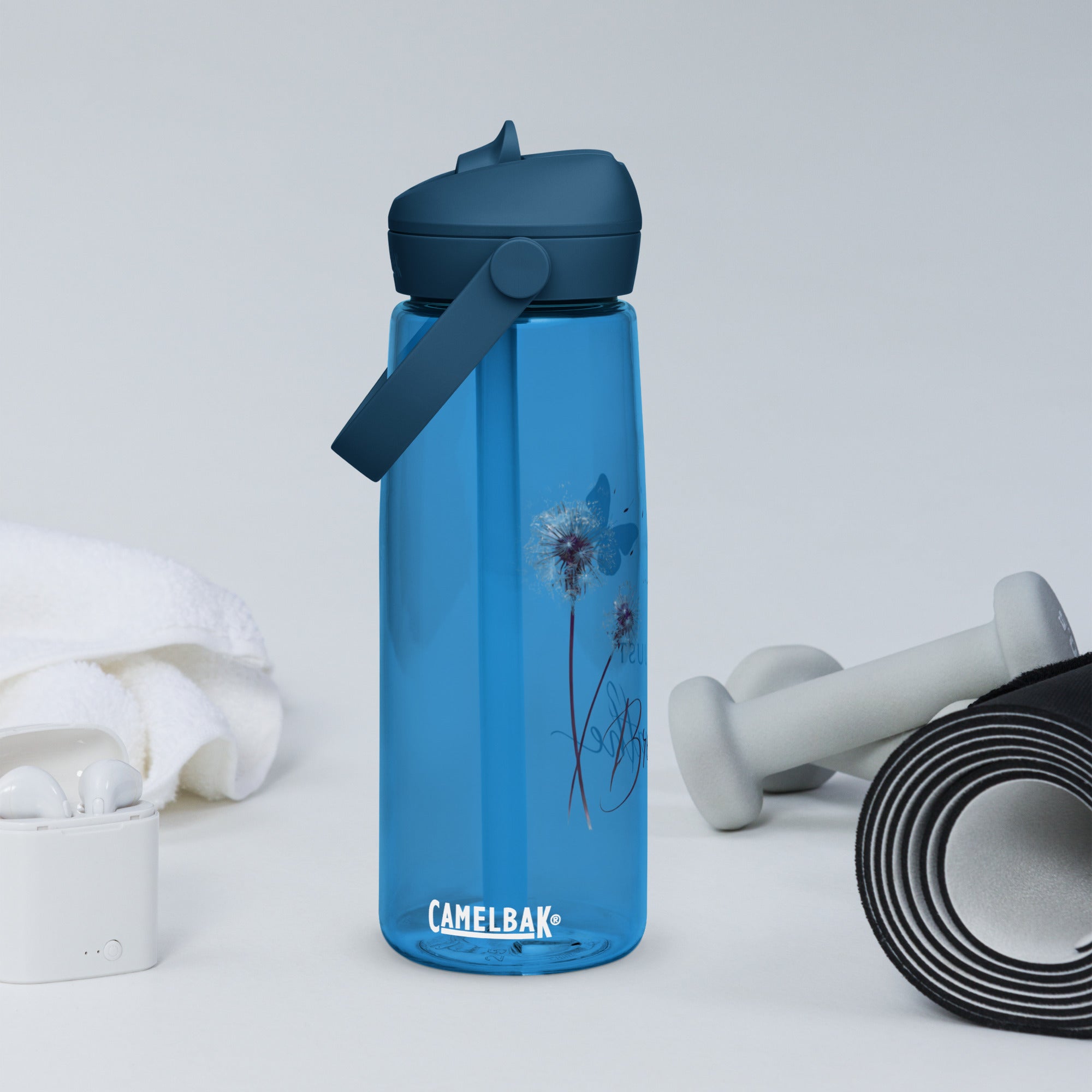 Just Breathe Flip Straw Water Bottle | Gallory Hive