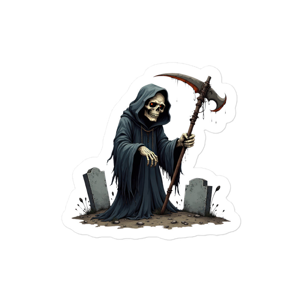 Bubble-Free Grim Reaper Halloween Sticker | Gallory Hive