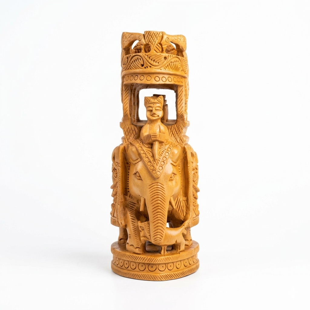 Handcrafted Wooden Safari Elephant Sculpture | Gallory Hive