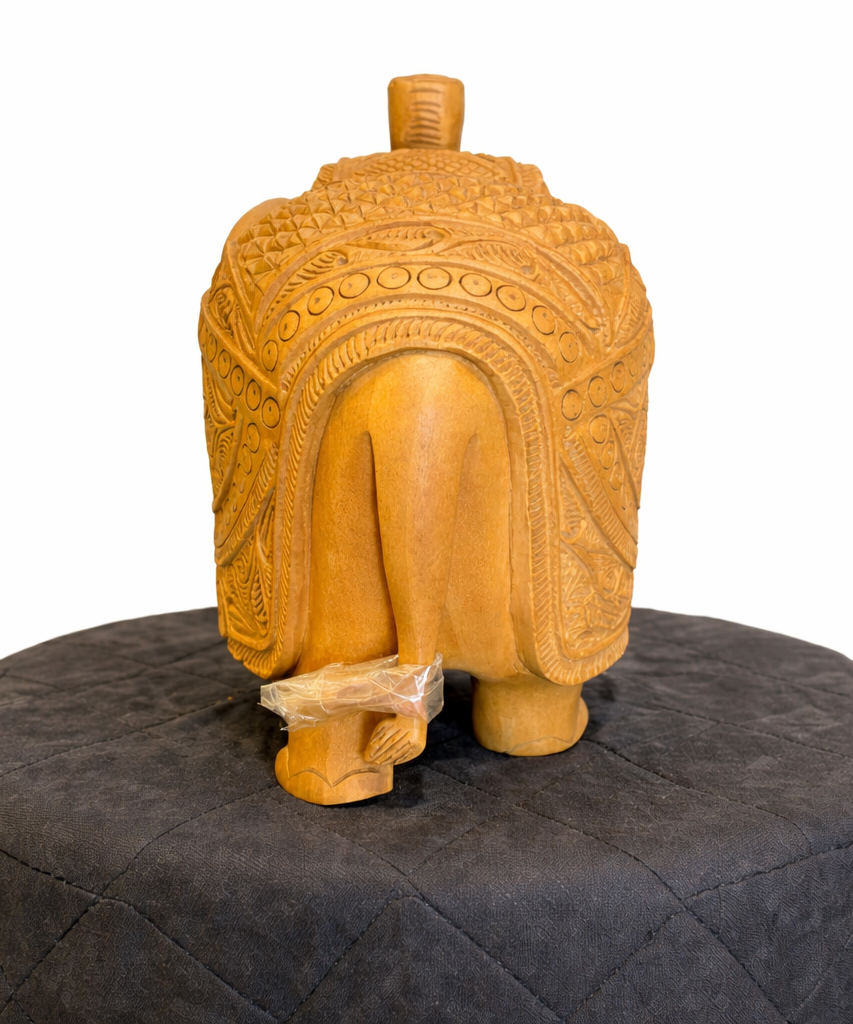 Handcrafted Wooden Salute Elephant Sculpture | Gallory Hive