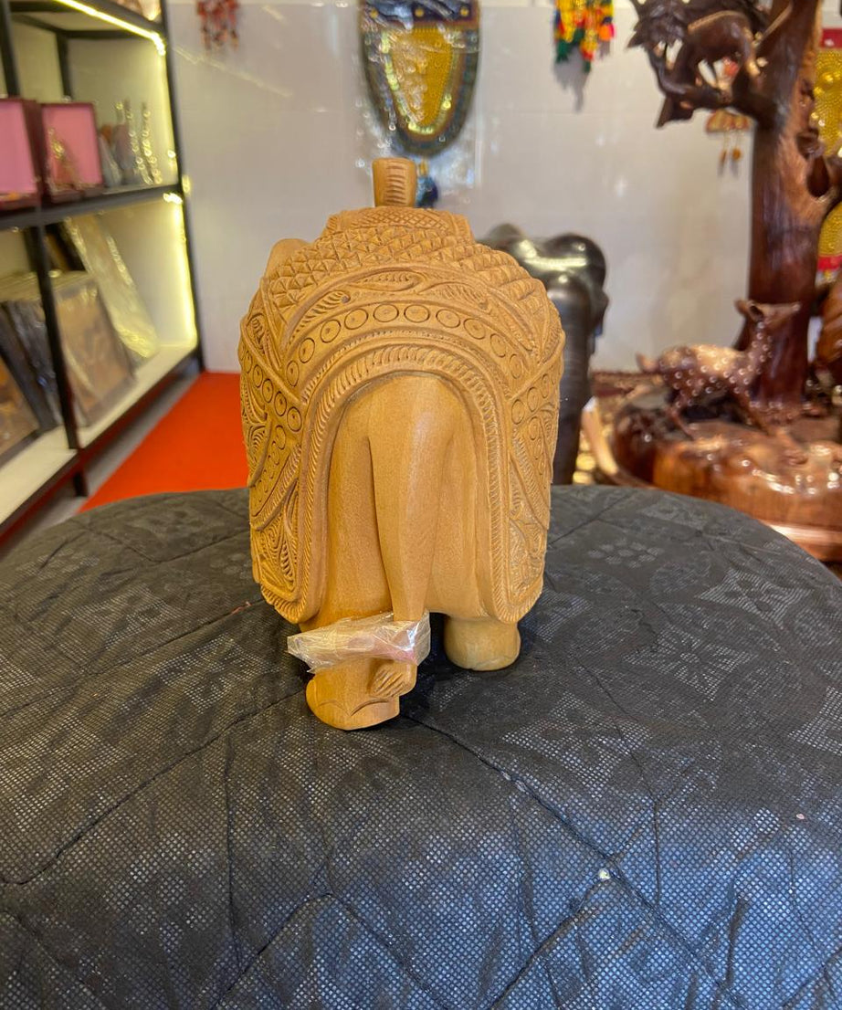 Handcrafted Wooden Salute Elephant Sculpture | Gallory Hive