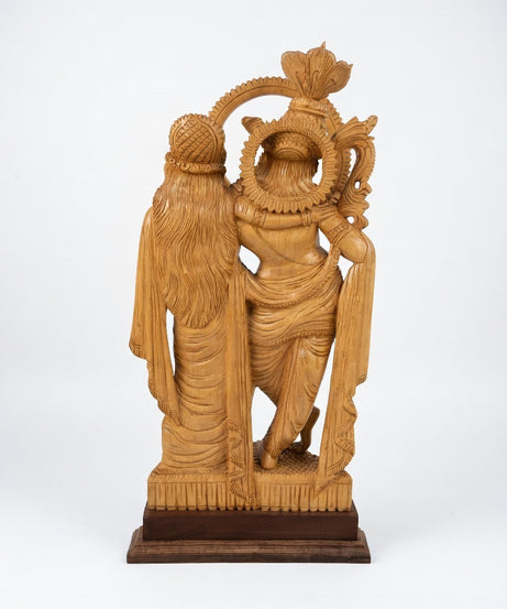 Handcrafted Wooden Radha Krishna Sculpture | Gallory Hive