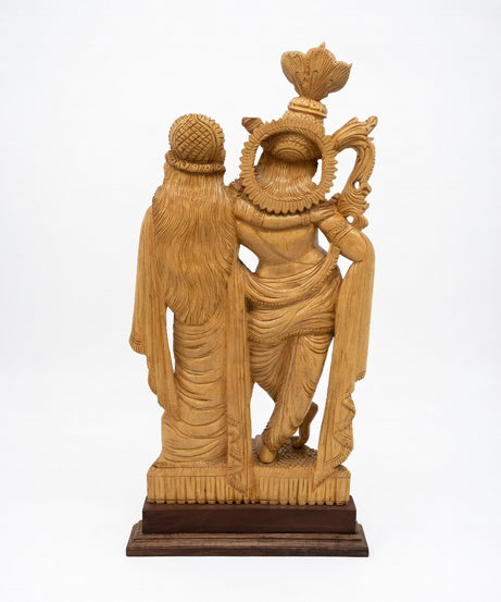 Handcrafted Wooden Radha Krishna Sculpture | Gallory Hive