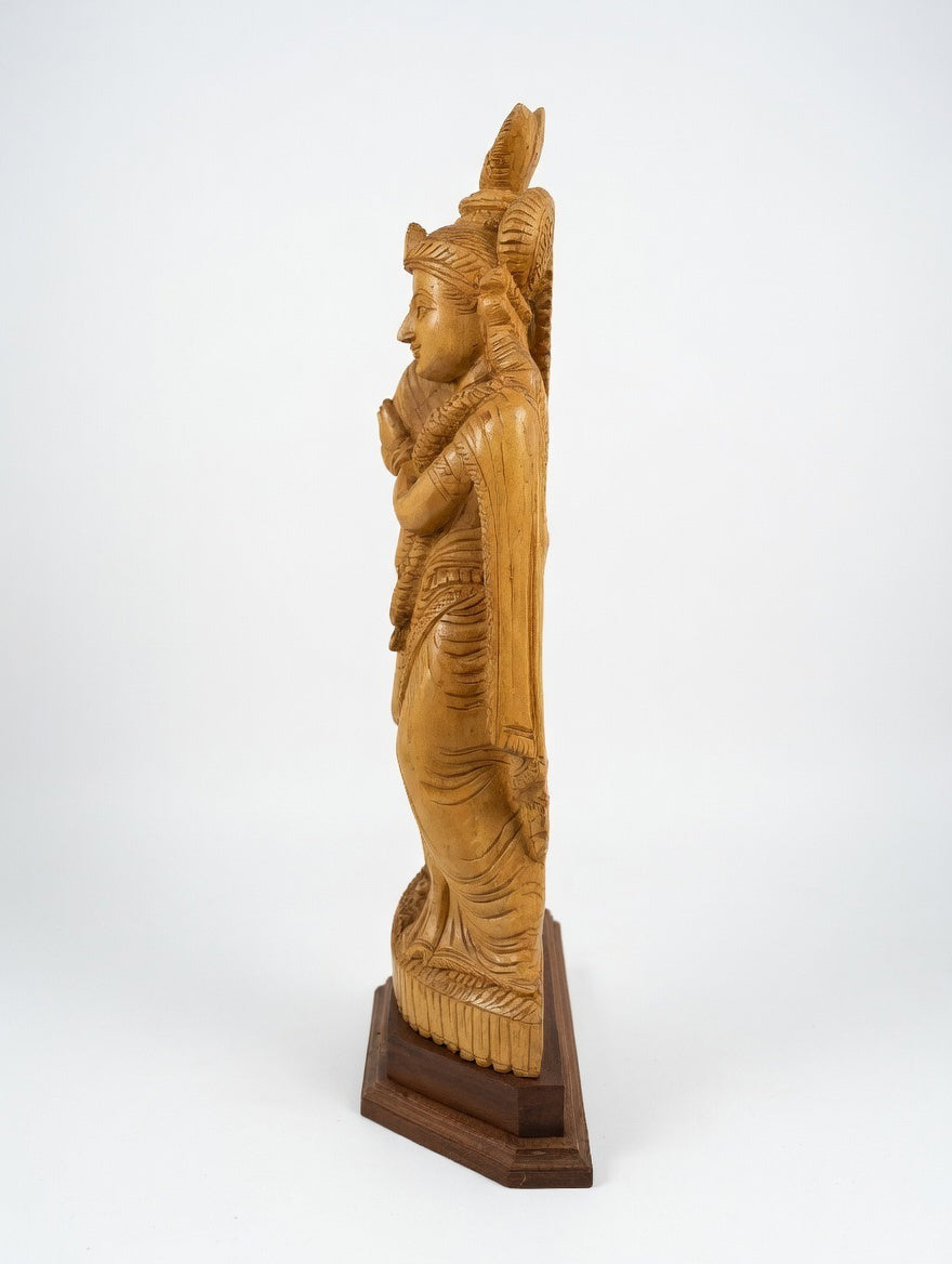 Handcrafted Wooden Radha Krishna Sculpture | Gallory Hive
