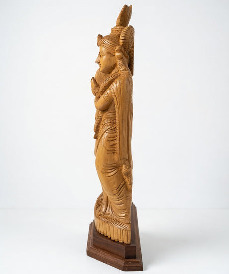 Handcrafted Wooden Radha Krishna Sculpture | Gallory Hive
