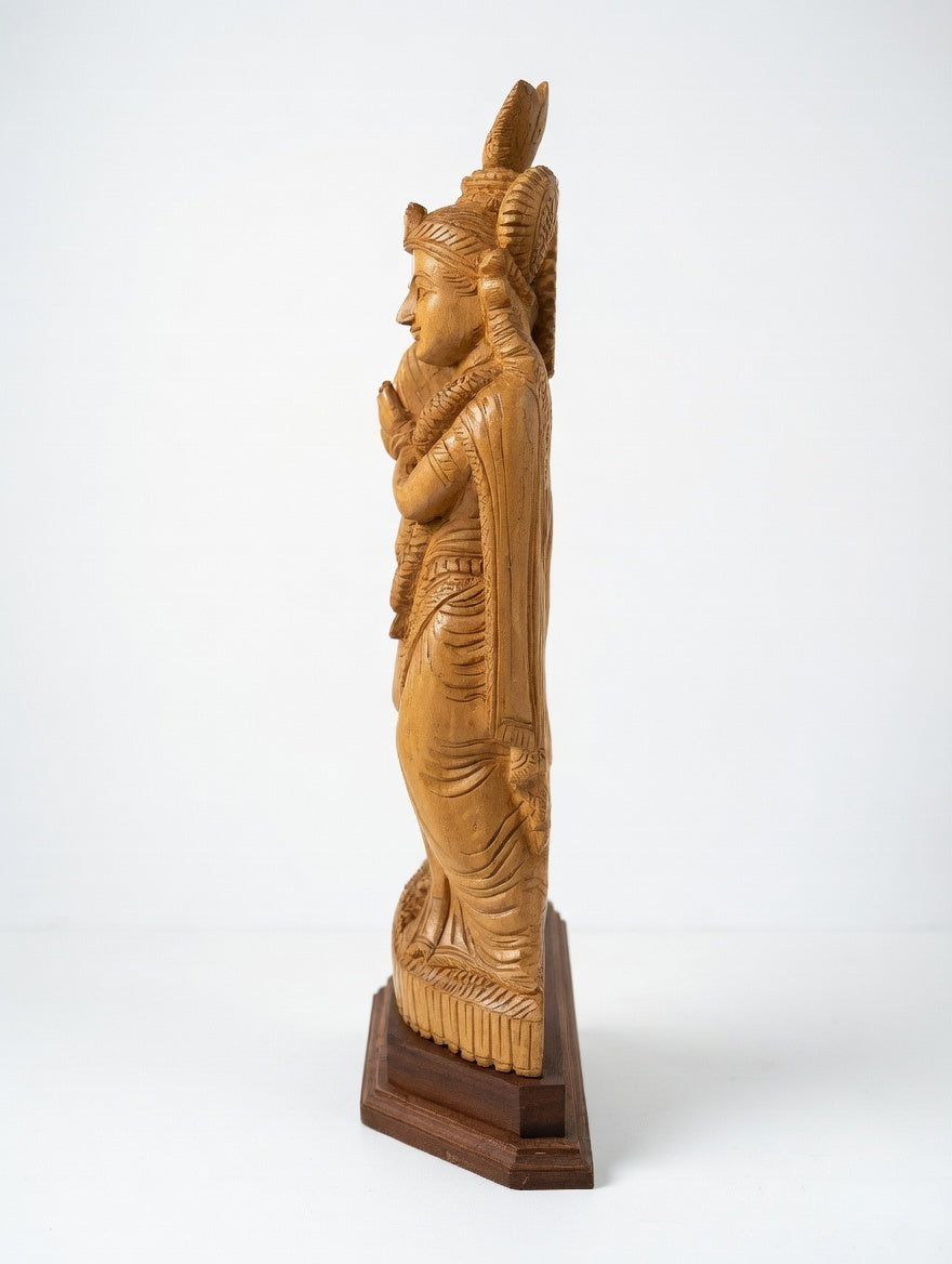 Handcrafted Wooden Radha Krishna Sculpture | Gallory Hive