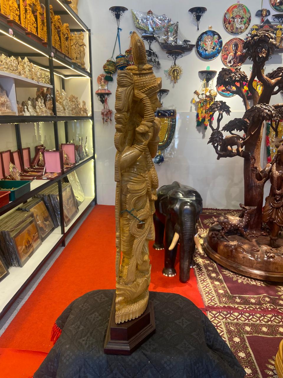 Handcrafted Wooden Vrindavan Krishna Sculpture | Gallory Hive