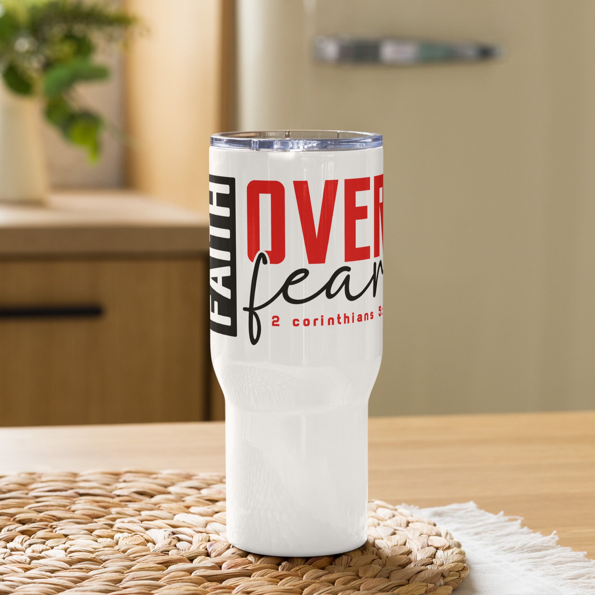 Bold Scripture Travel Tumbler with Handle | Gallory Hive