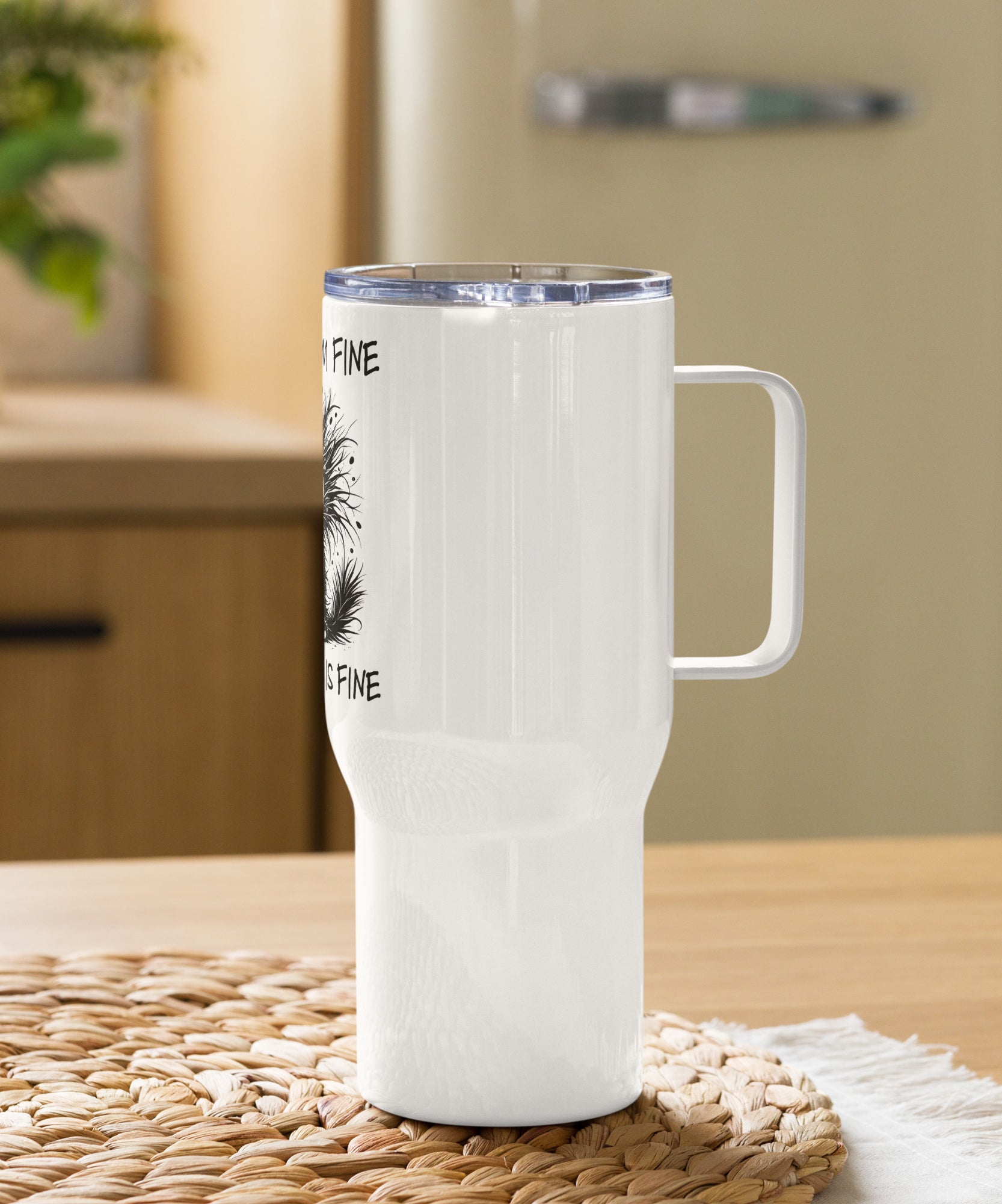 Quirky Coffee Cat Insulated Travel Mug | Gallory Hive