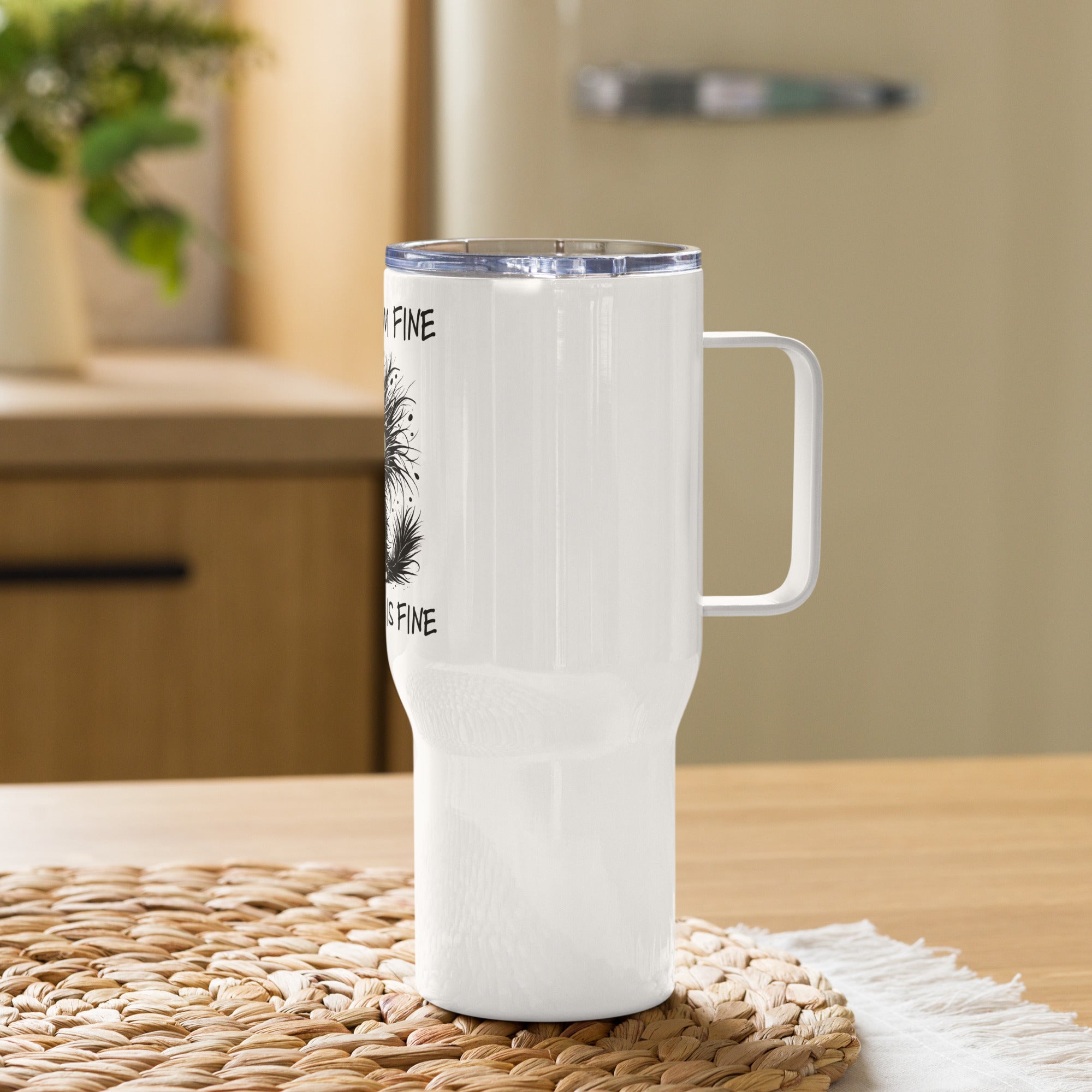 Quirky Coffee Cat Insulated Travel Mug | Gallory Hive