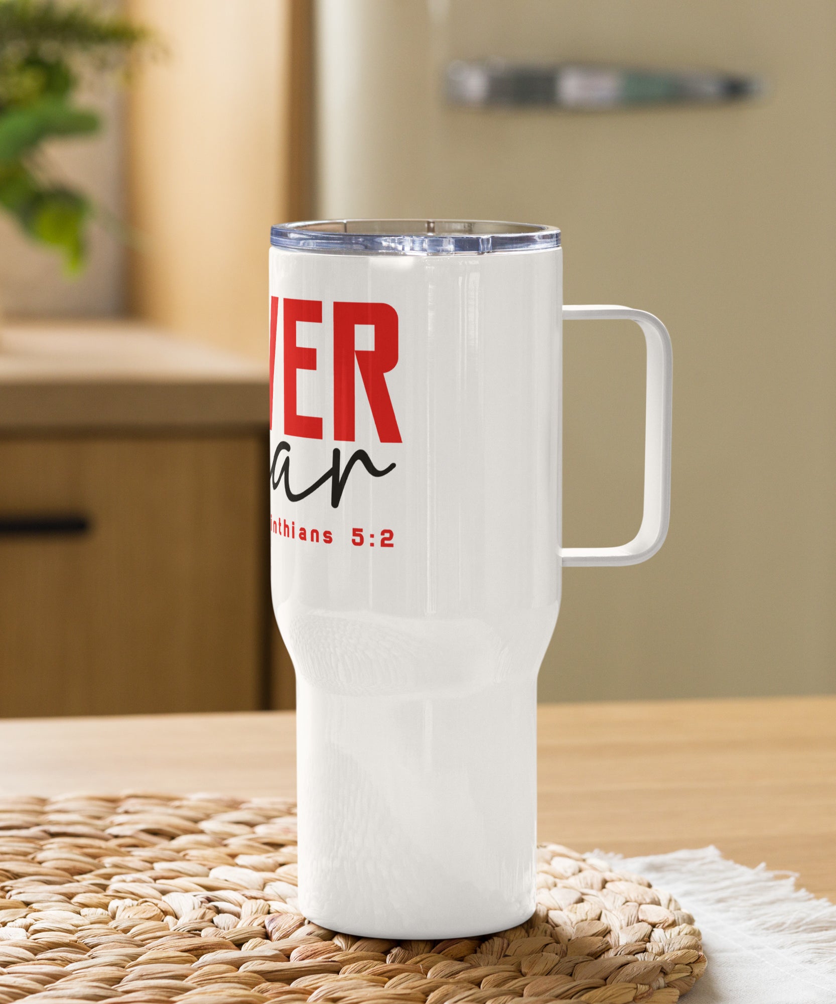 Bold Scripture Travel Tumbler with Handle | Gallory Hive