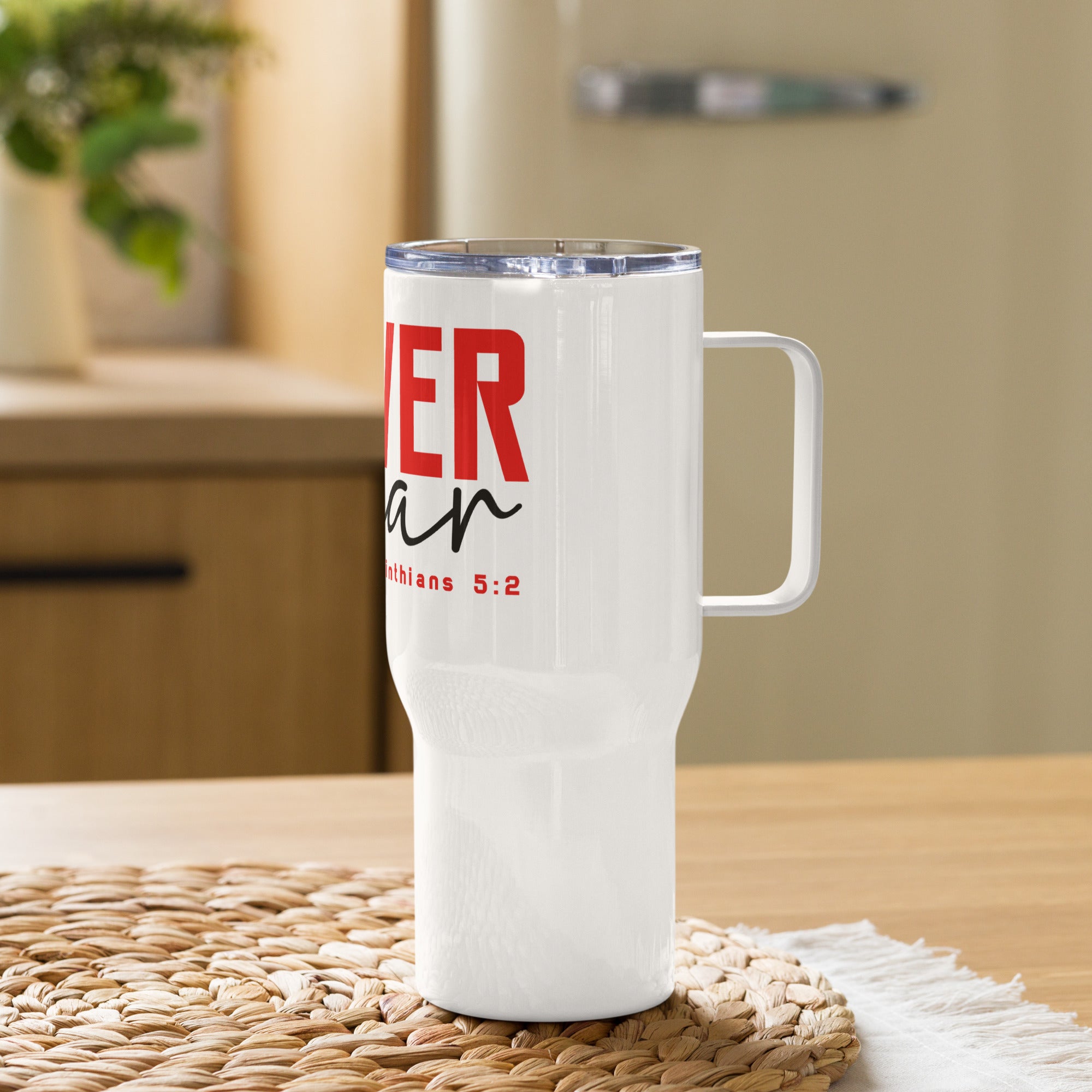 Bold Scripture Travel Tumbler with Handle | Gallory Hive
