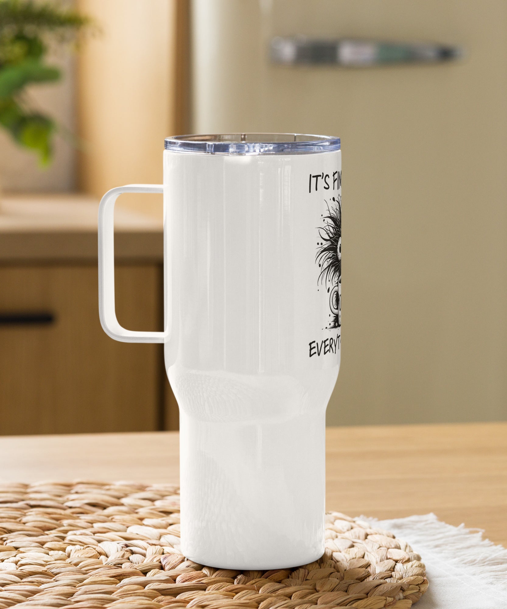 Quirky Coffee Cat Insulated Travel Mug | Gallory Hive