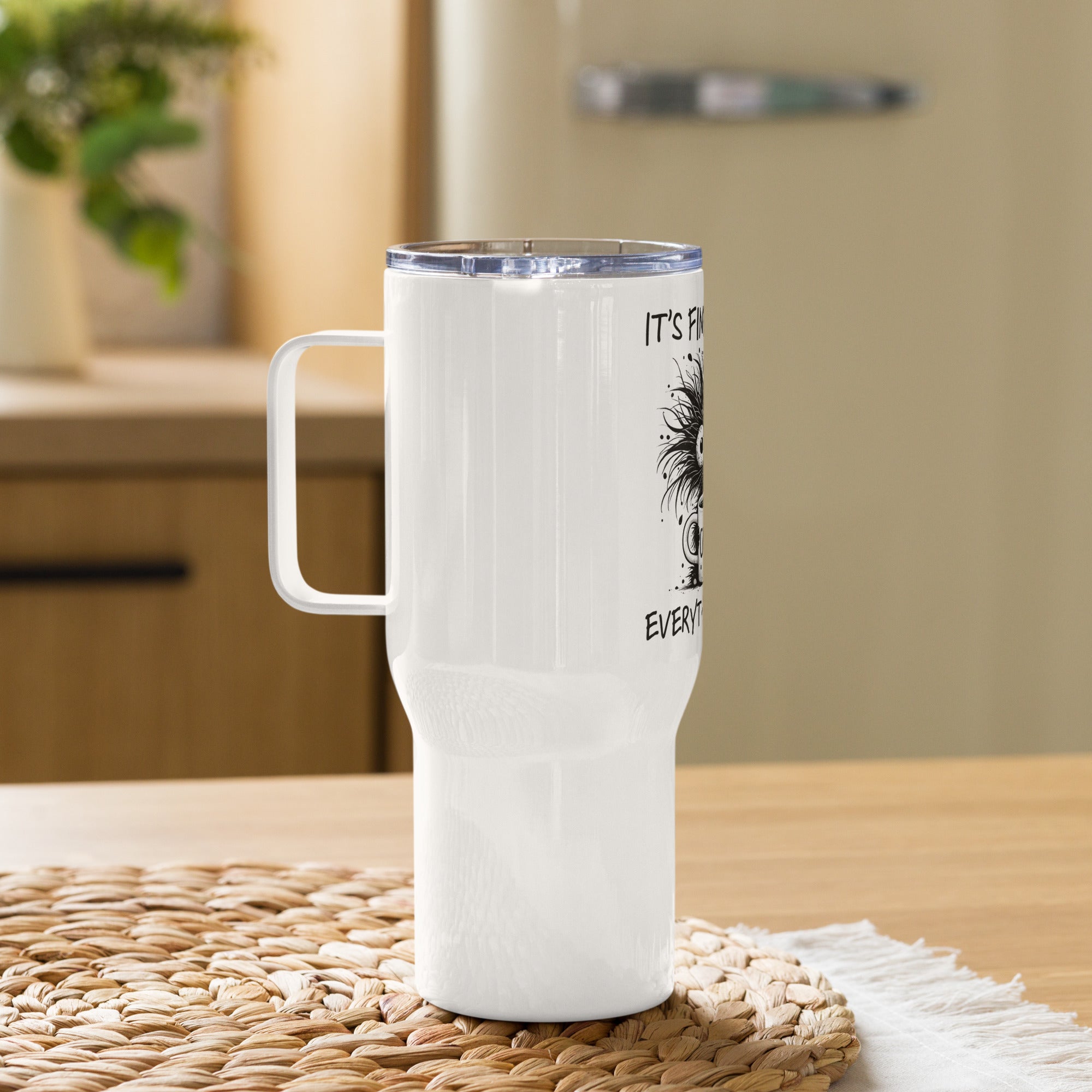 Quirky Coffee Cat Insulated Travel Mug | Gallory Hive