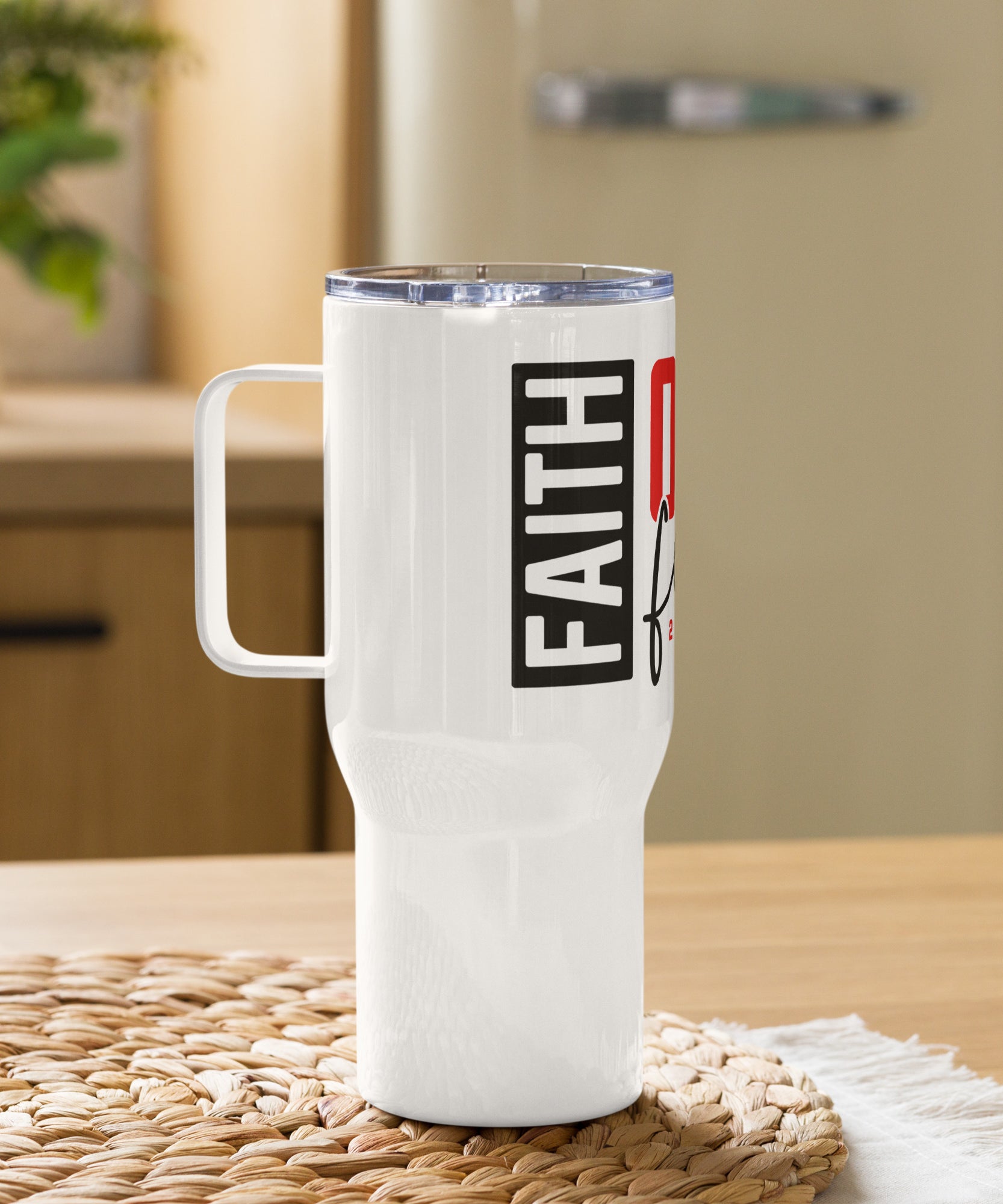 Bold Scripture Travel Tumbler with Handle | Gallory Hive