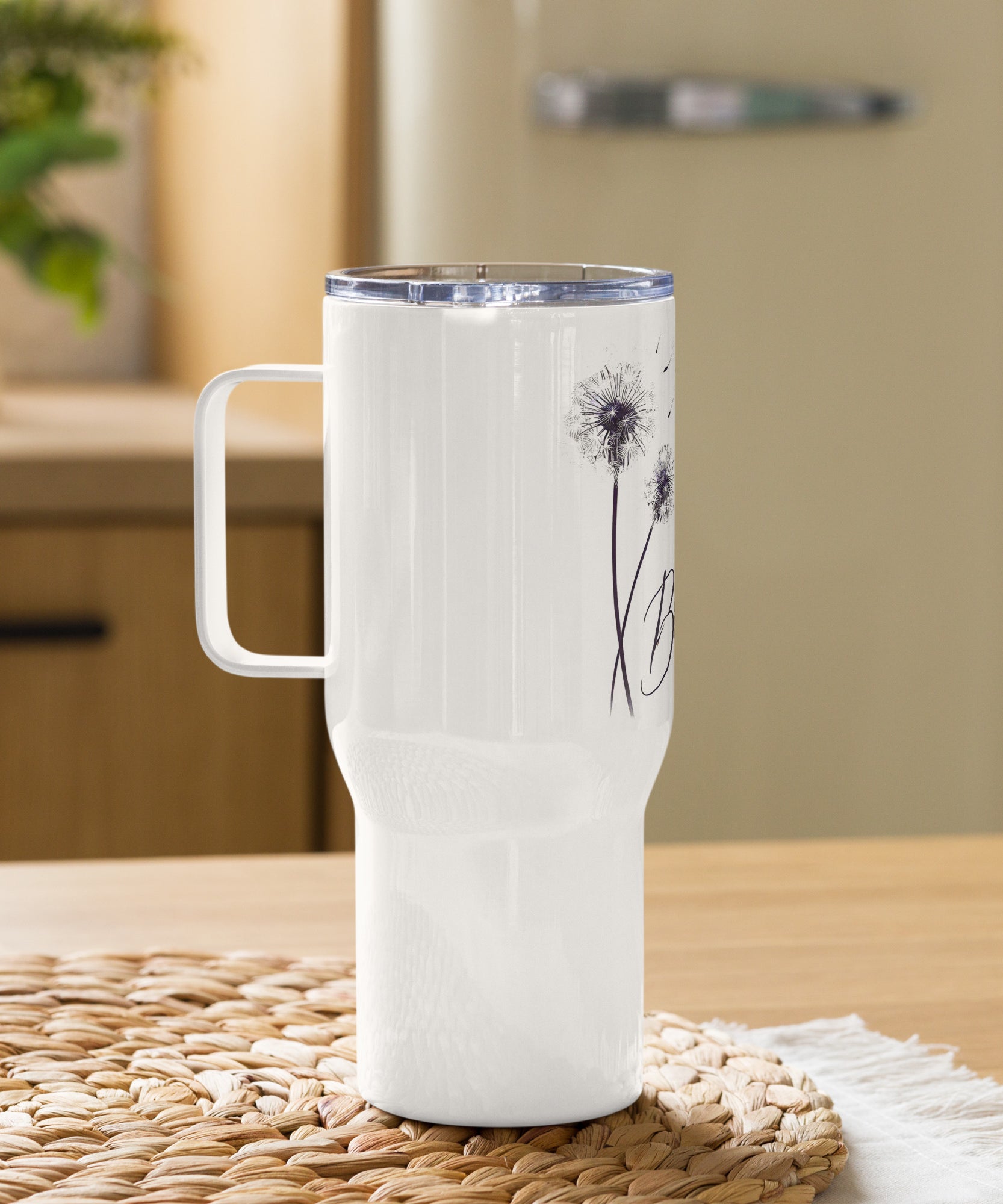 Just Breathe Travel mug with a handle | Gallory Hive