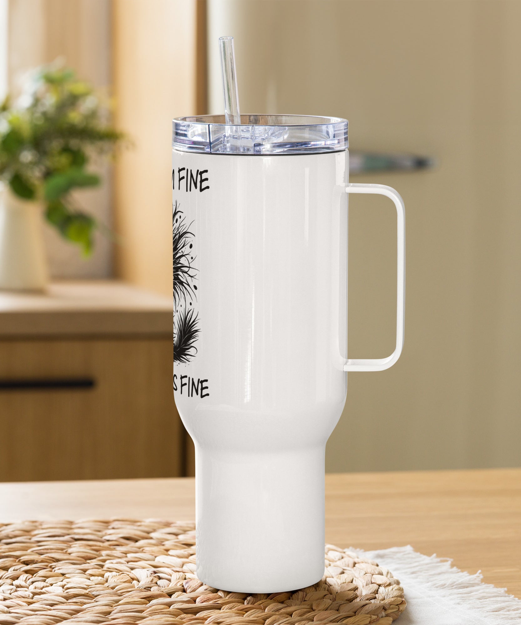 Quirky Coffee Cat Insulated Travel Mug | Gallory Hive