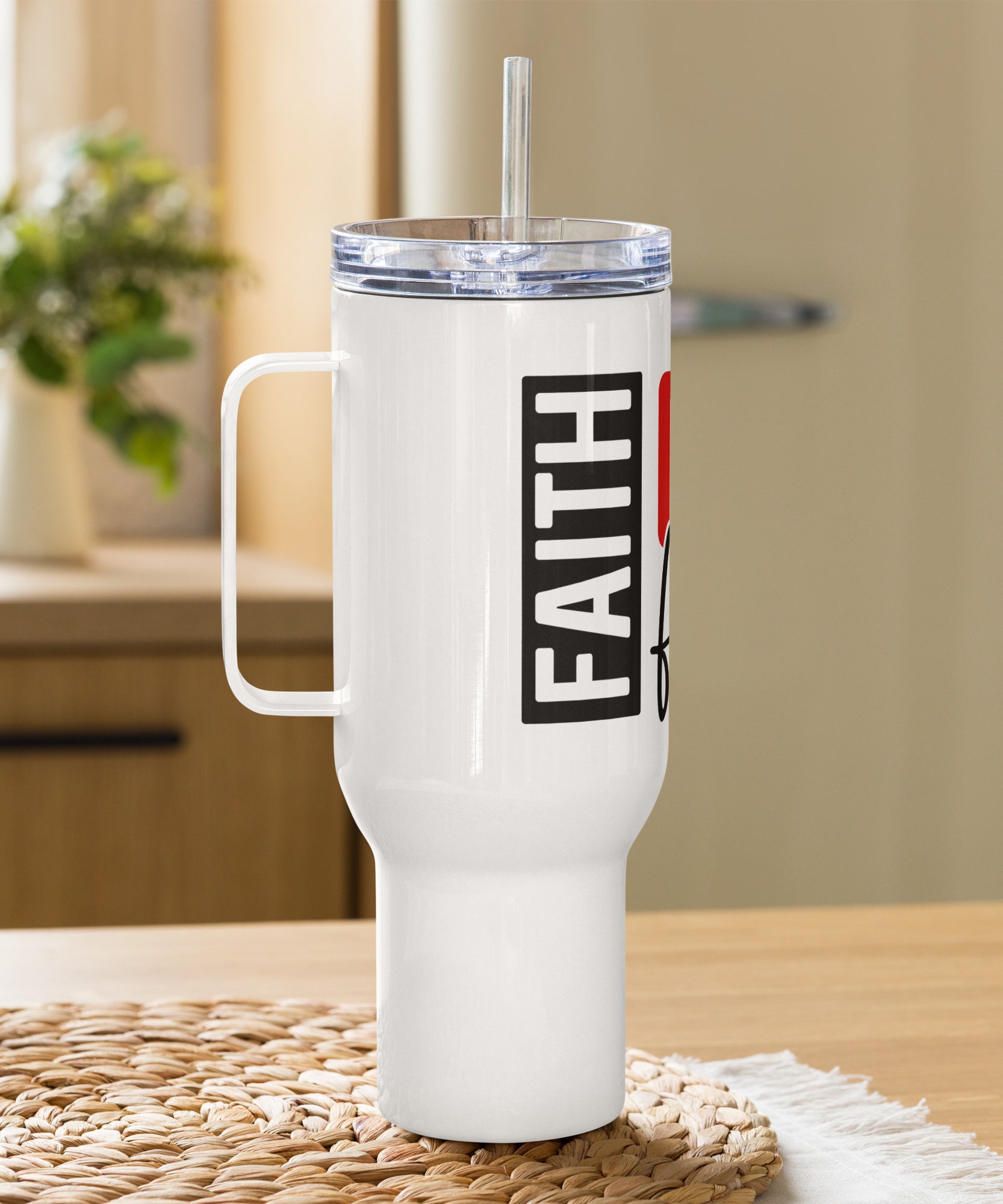 Bold Scripture Travel Tumbler with Handle | Gallory Hive