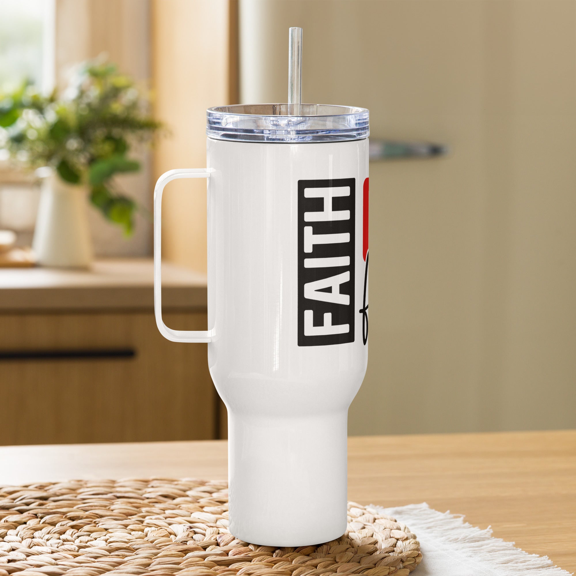 Bold Scripture Travel Tumbler with Handle | Gallory Hive