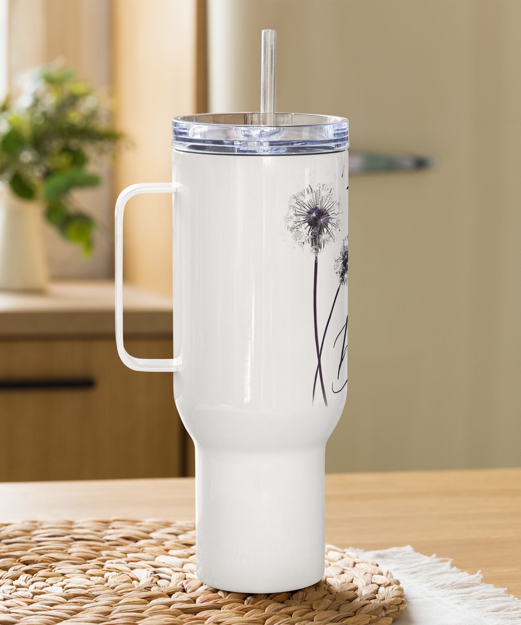 Just Breathe Travel mug with a handle | Gallory Hive