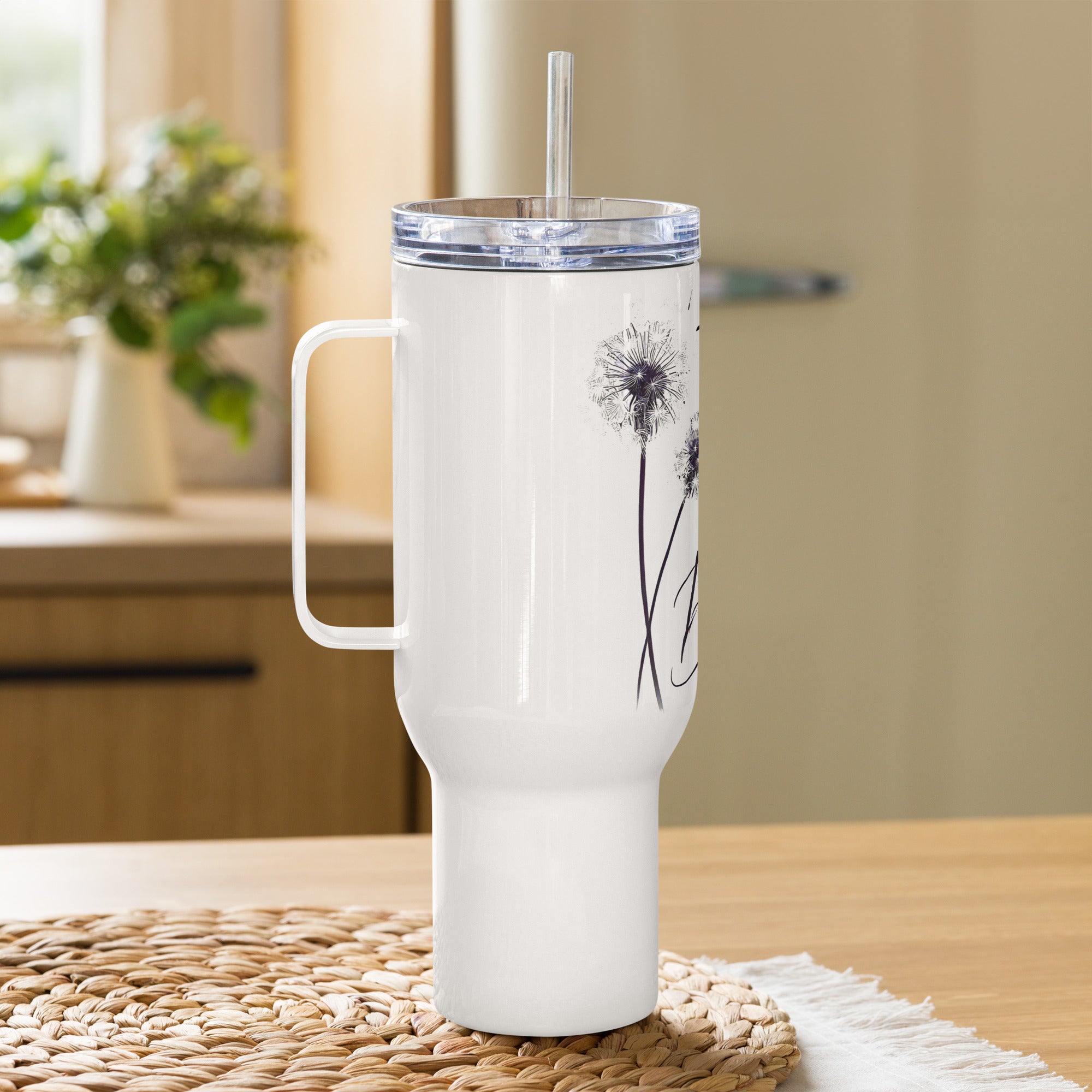 Just Breathe Travel mug with a handle | Gallory Hive
