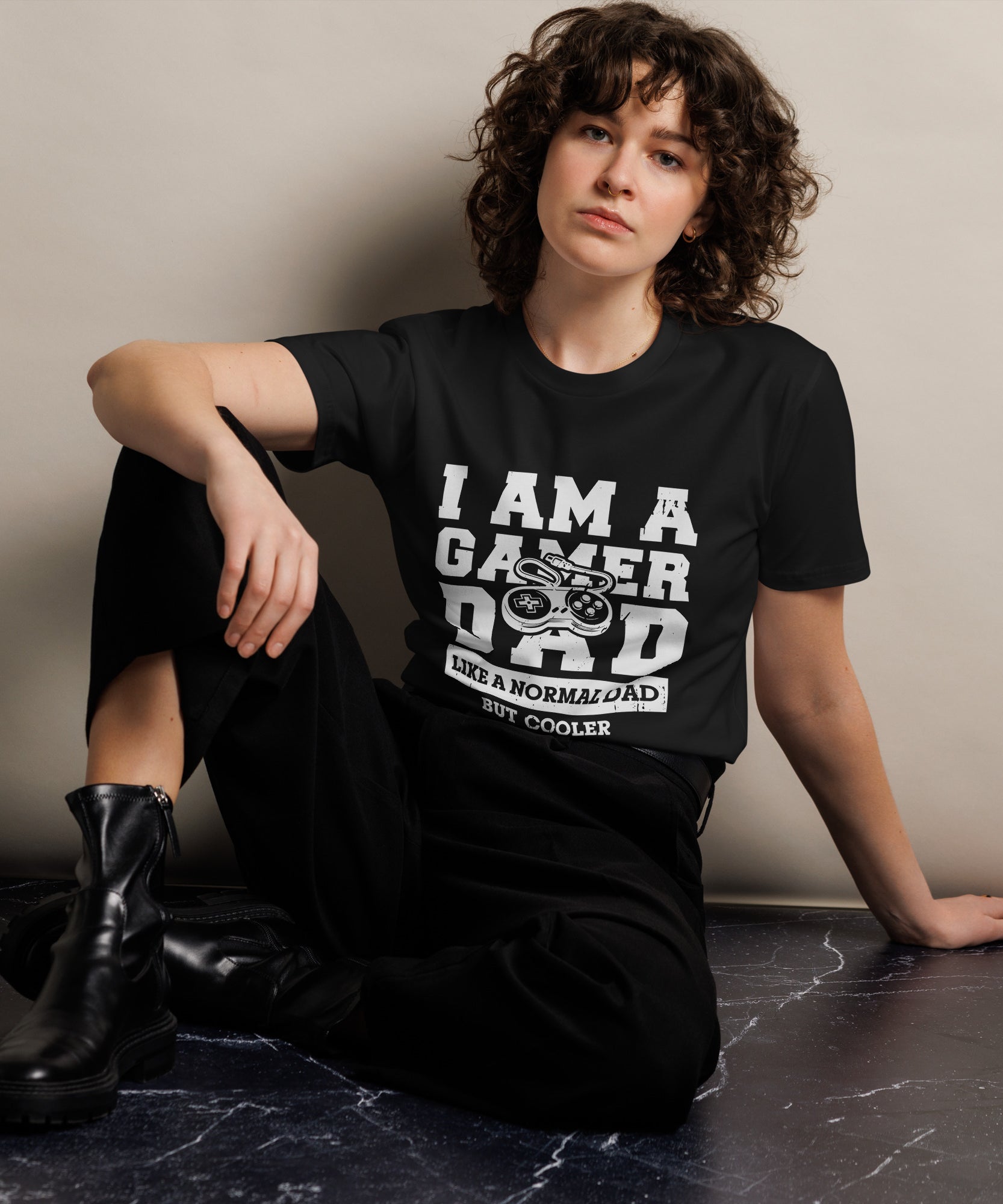 Retro Gamer Dad Premium Cotton T-Shirt | Gallory Hive