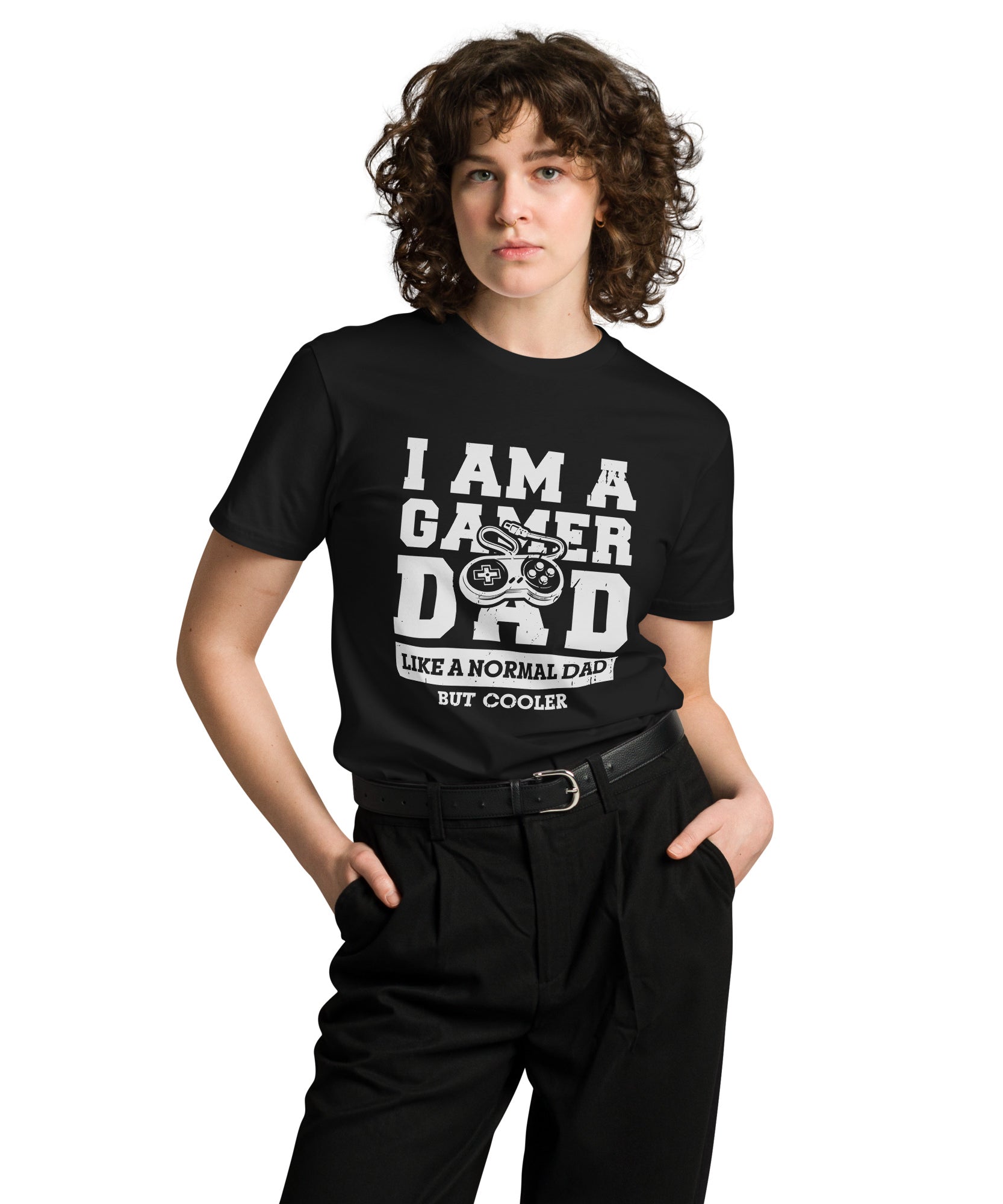 Retro Gamer Dad Premium Cotton T-Shirt | Gallory Hive