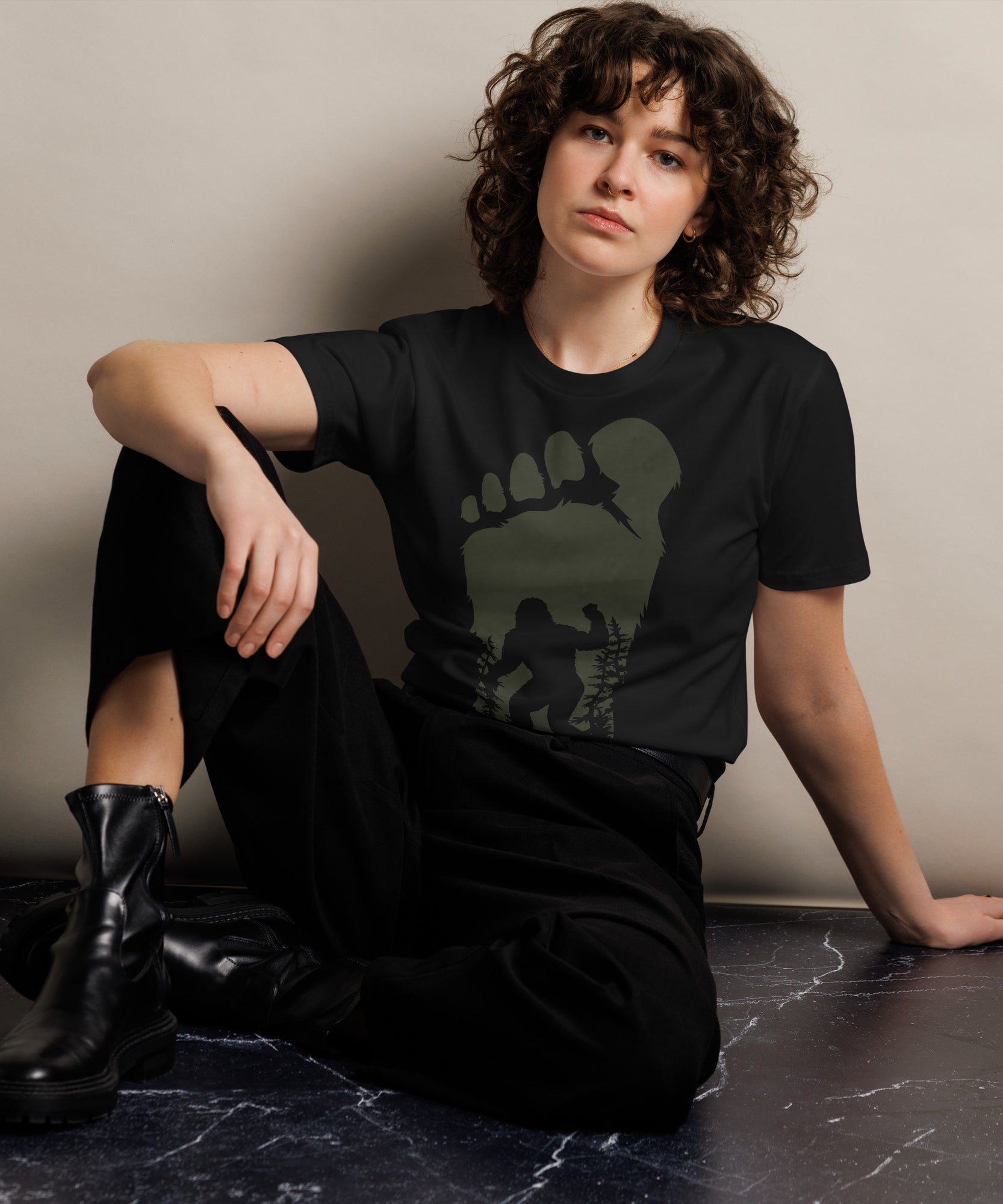 Bigfoot Shadow Art Unisex Graphic T-Shirt | Gallory Hive