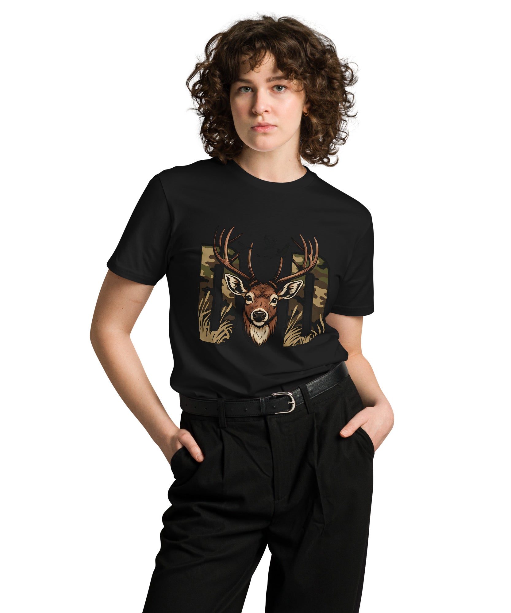 Dad Deer Hunting Premium Cotton T-Shirt | Gallory Hive